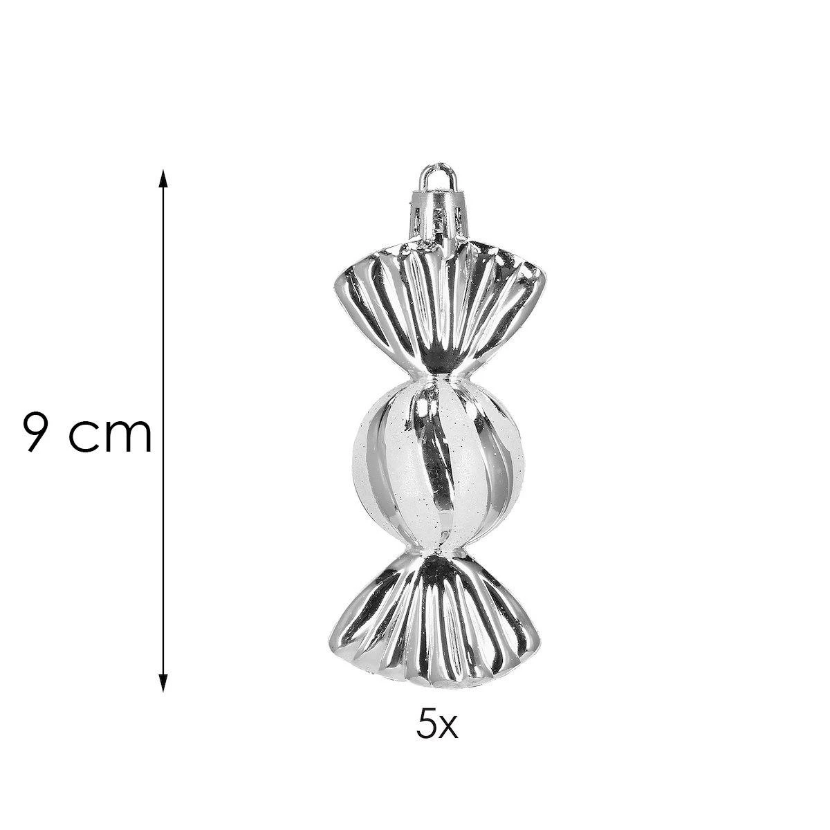 Eglutės papuošimai Springos CA0856, 9 cm, 5 vnt.