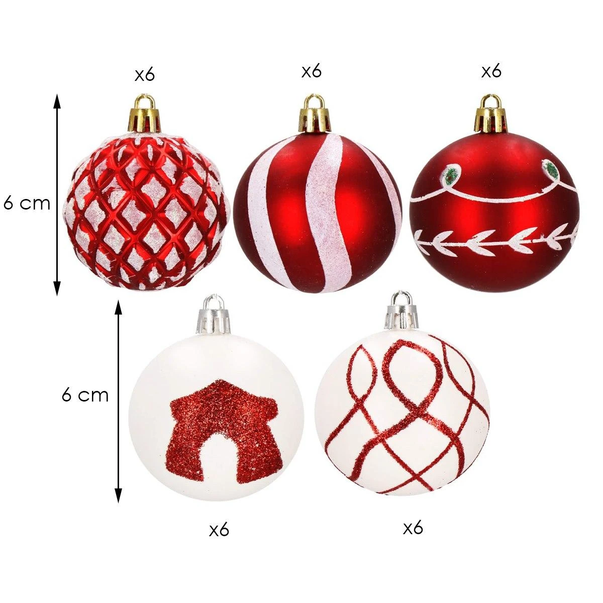 Kalėdiniai papuošimai Springos 6 cm 30 vnt