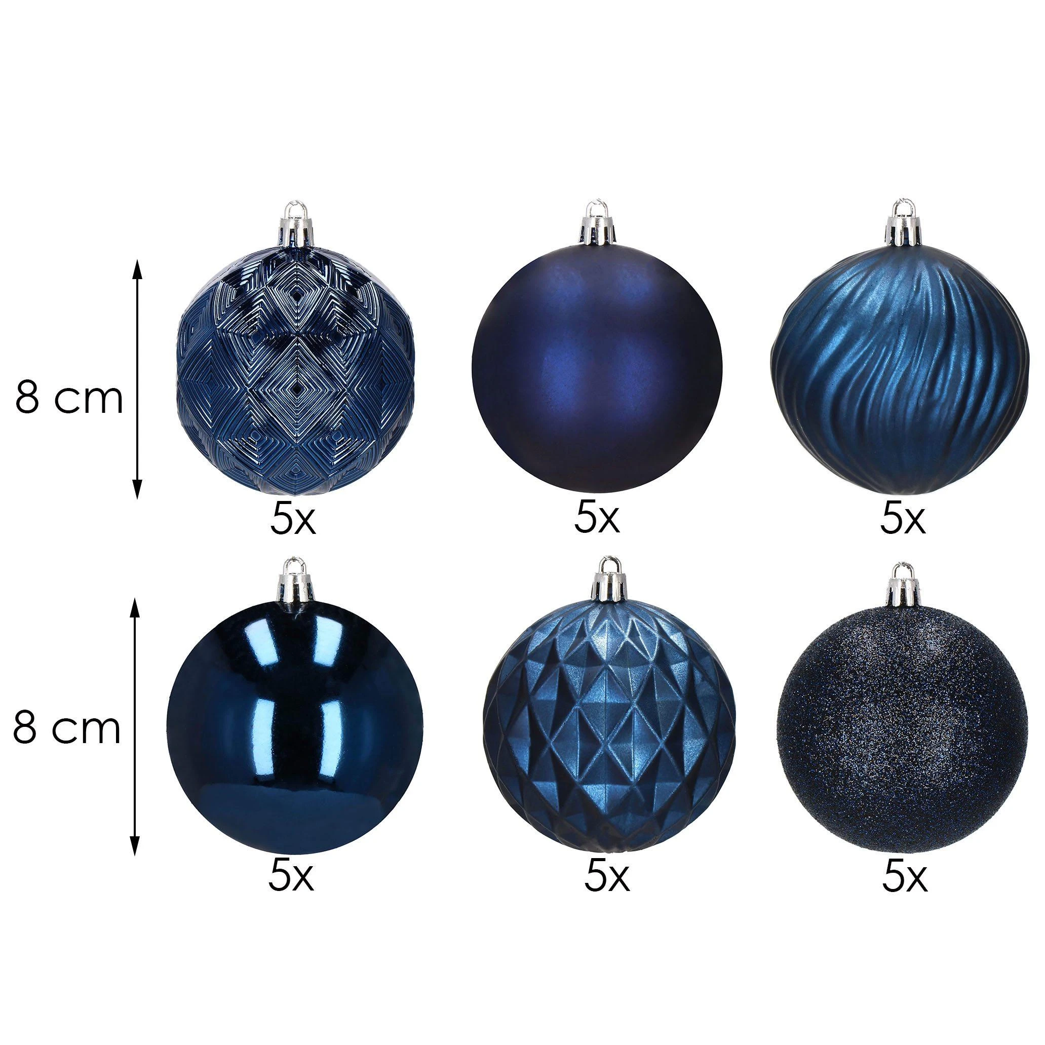 Kalėdiniai žaisliukai Springos 8 cm, 30 vnt.