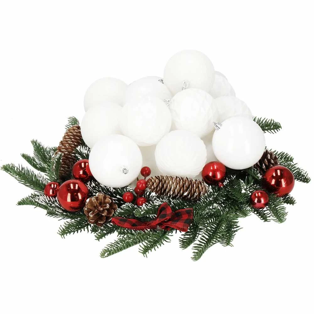 Kalėdiniai eglutės žaisliukai Springos, 30 vnt., 8 cm
