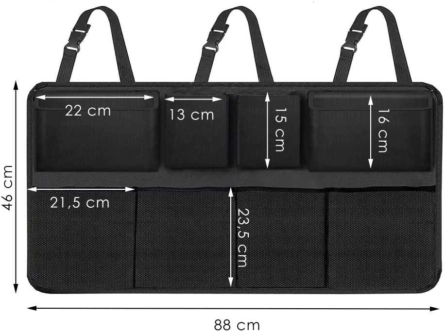 Automobilio kėdutės organizatorius Springos 88x46 cm juodas