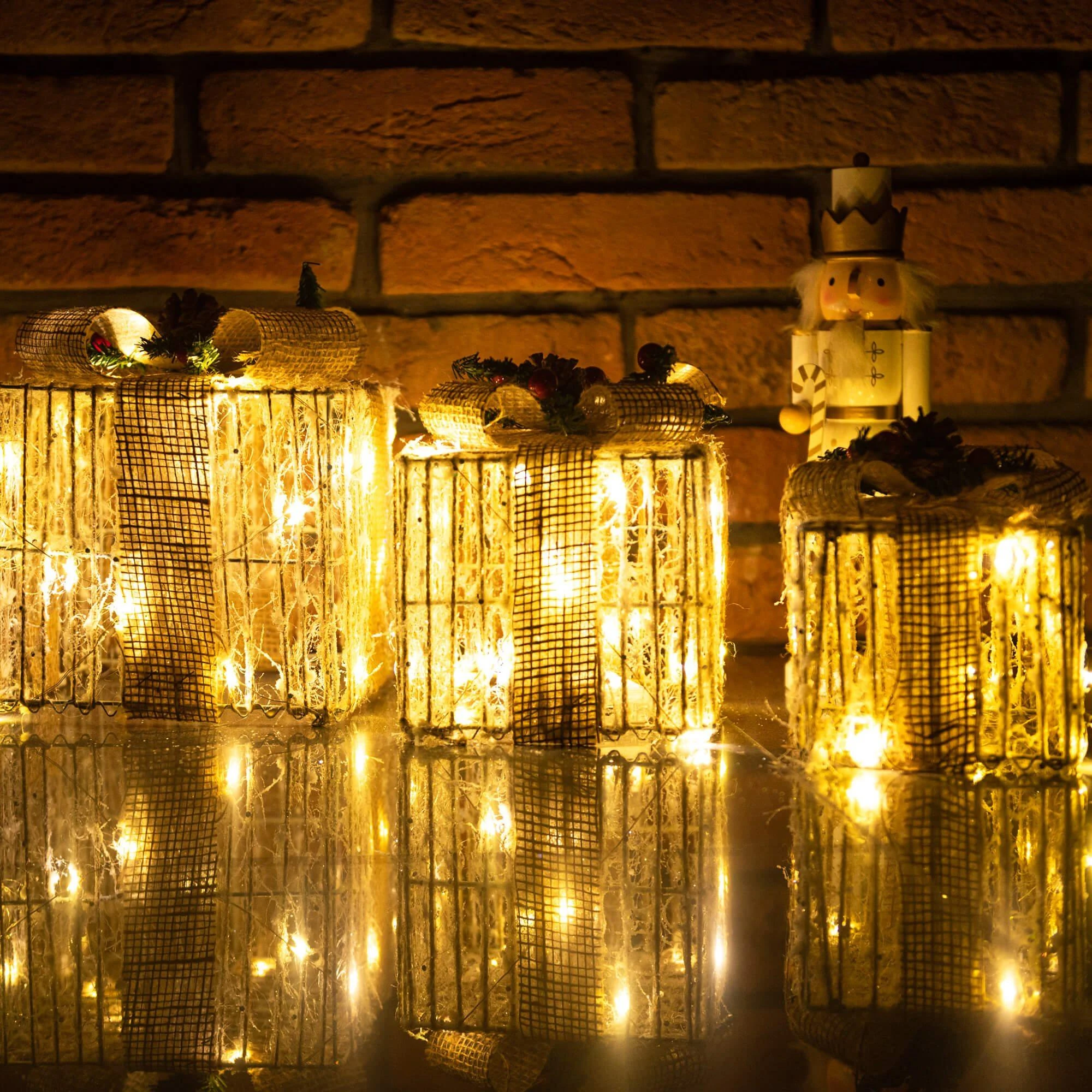 Kalėdų dekoracija su LED apšvietimu Springos 3 vnt. rinkinys