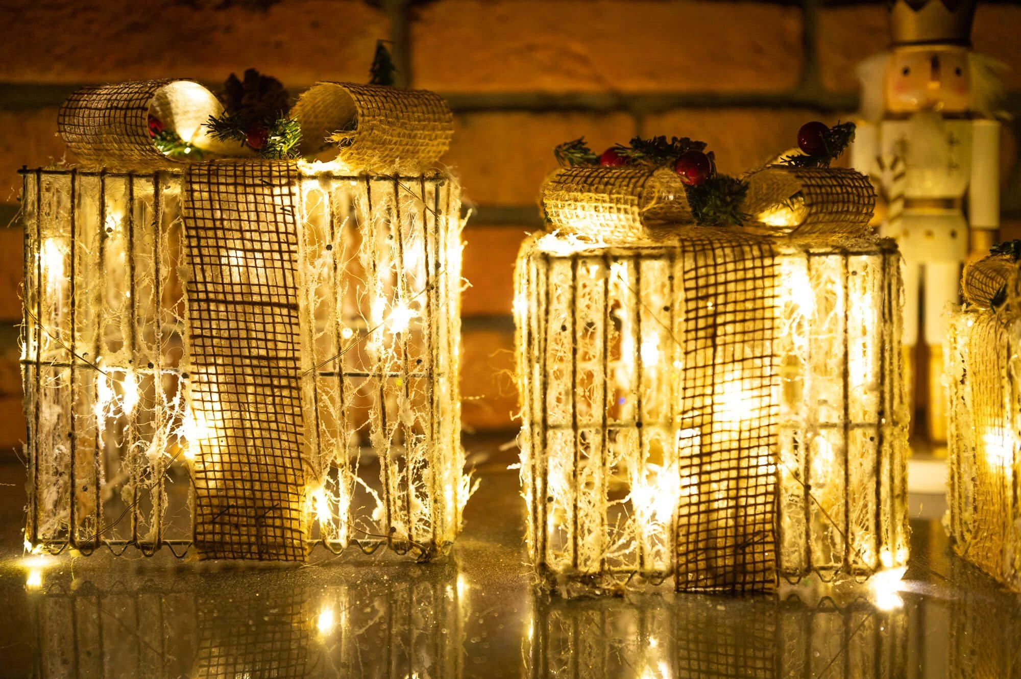 Kalėdų dekoracija su LED apšvietimu Springos 3 vnt. rinkinys