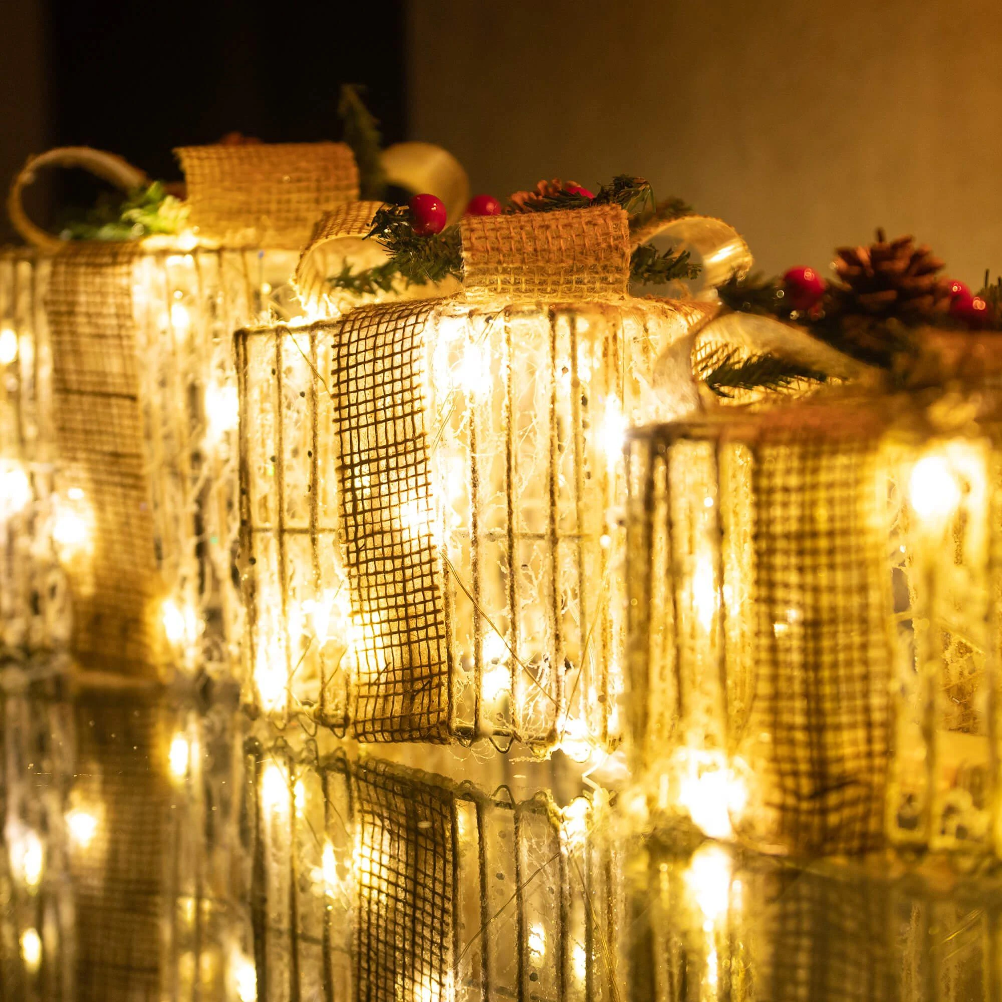 Kalėdų dekoracija su LED apšvietimu Springos 3 vnt. rinkinys