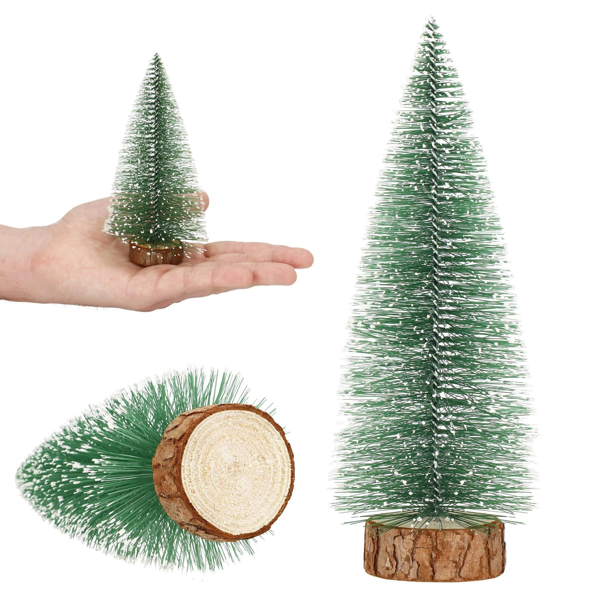 Kalėdinis papuošimas Springos, 15 cm, žalias su sniego efektu