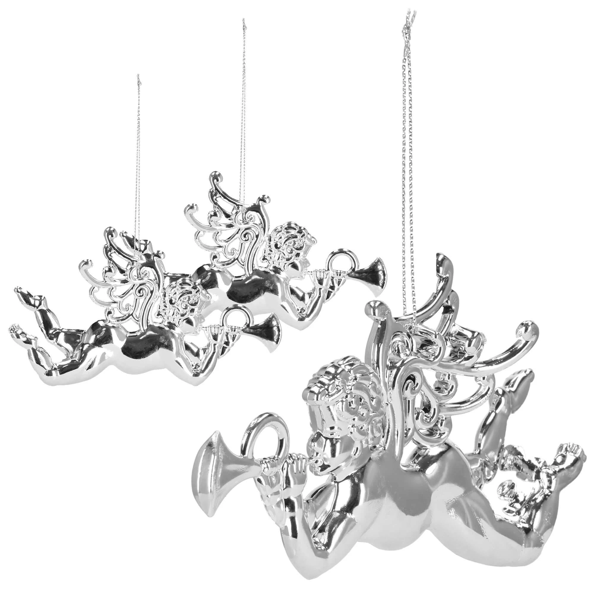 Kalėdų eglės papuošimai Springos angelas 9,5x12 cm 2 vnt.