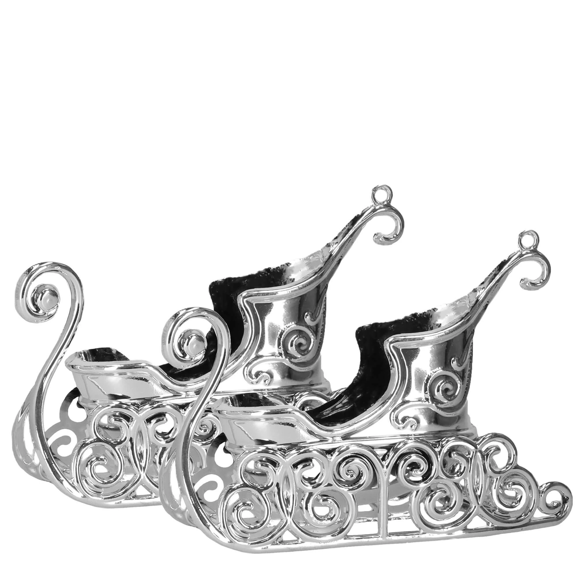 Kalėdų eglutės puošmenos Springos rogės, 11,5x8,5x4 cm, 2 vnt.