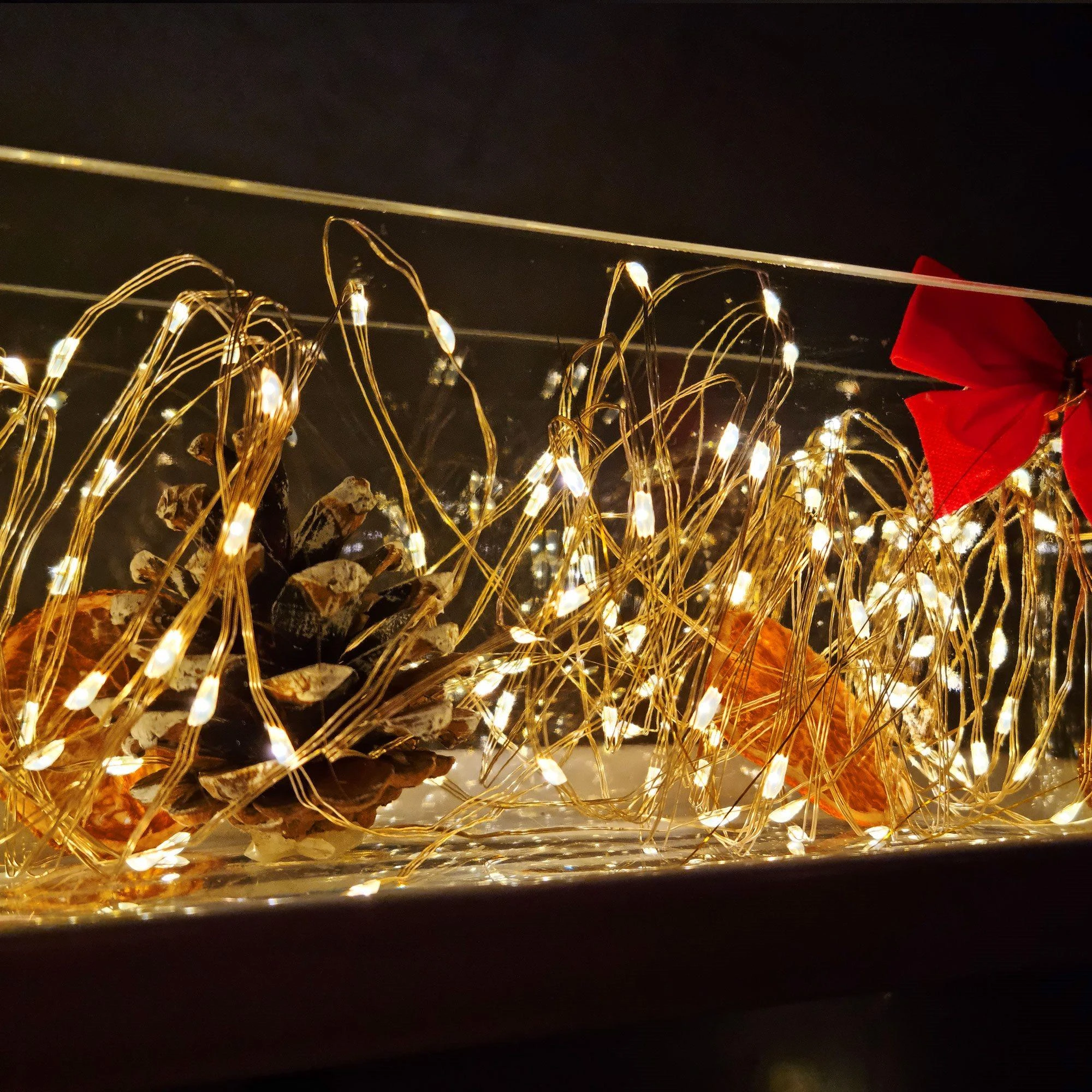 Springos Mikro girlianda 100 LED šilta balta 9,9 m