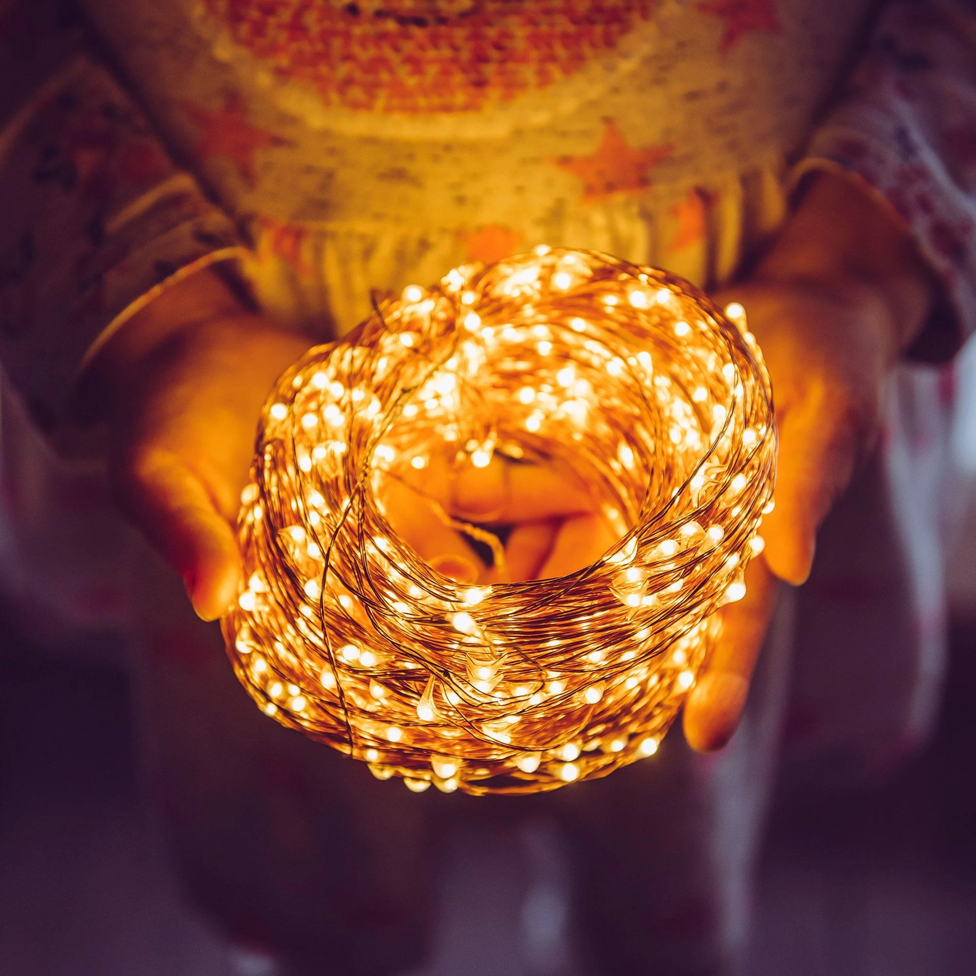 Springos Mikro girlianda 100 LED šilta balta 9,9 m