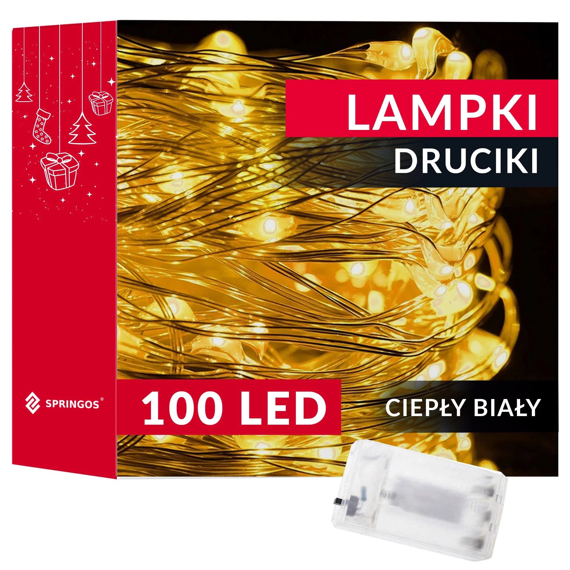 Springos Mikro girlianda 100 LED šilta balta 9,9 m