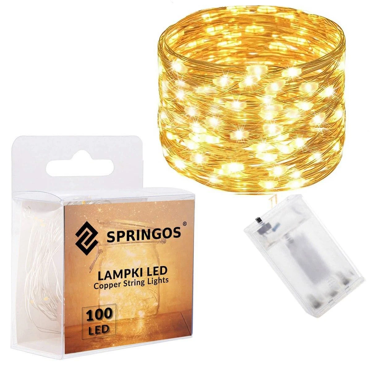 Springos Mikro girlianda 100 LED šilta balta 9,9 m