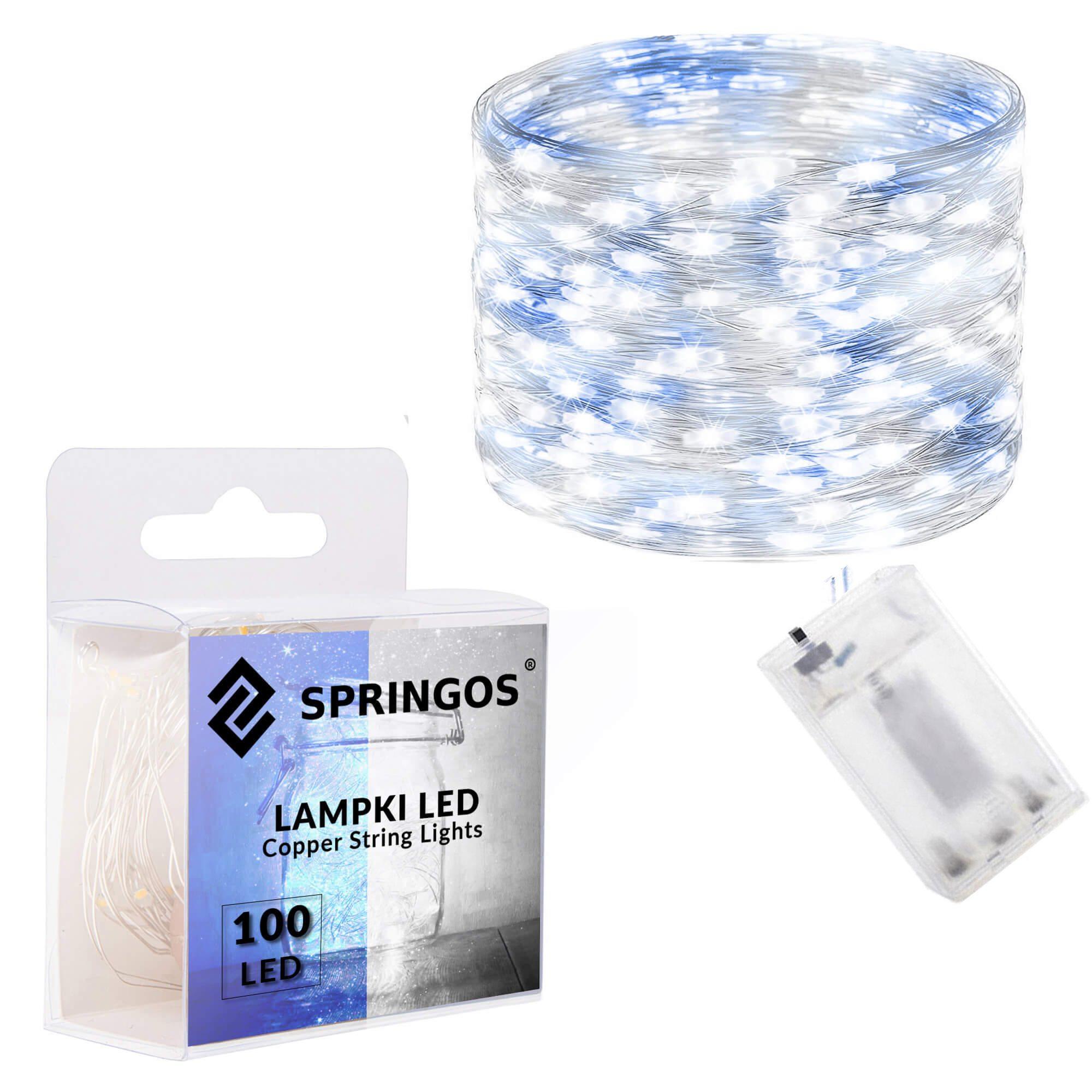 Springos Mikrolempų girlianda su 100 LED diodų, šalta balta + mėlyna, 9.9 m