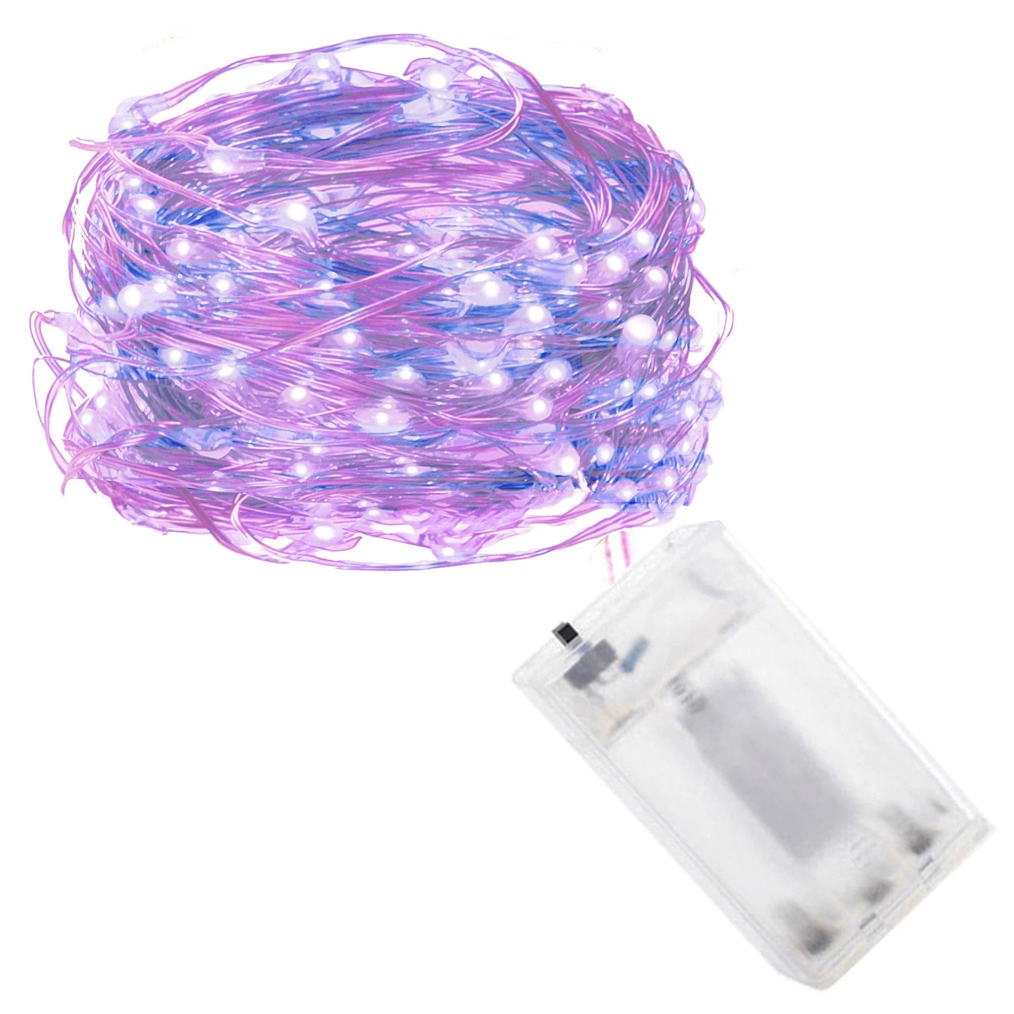 Springos Šviesos girlianda su 100 LED lempučių, rožinė ir mėlyna