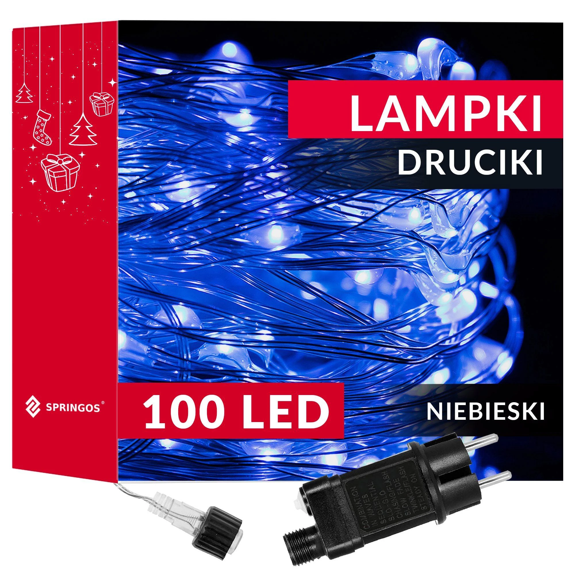 Kalėdinės lemputės Springos 10m, 100 LED, 8 funkcijos