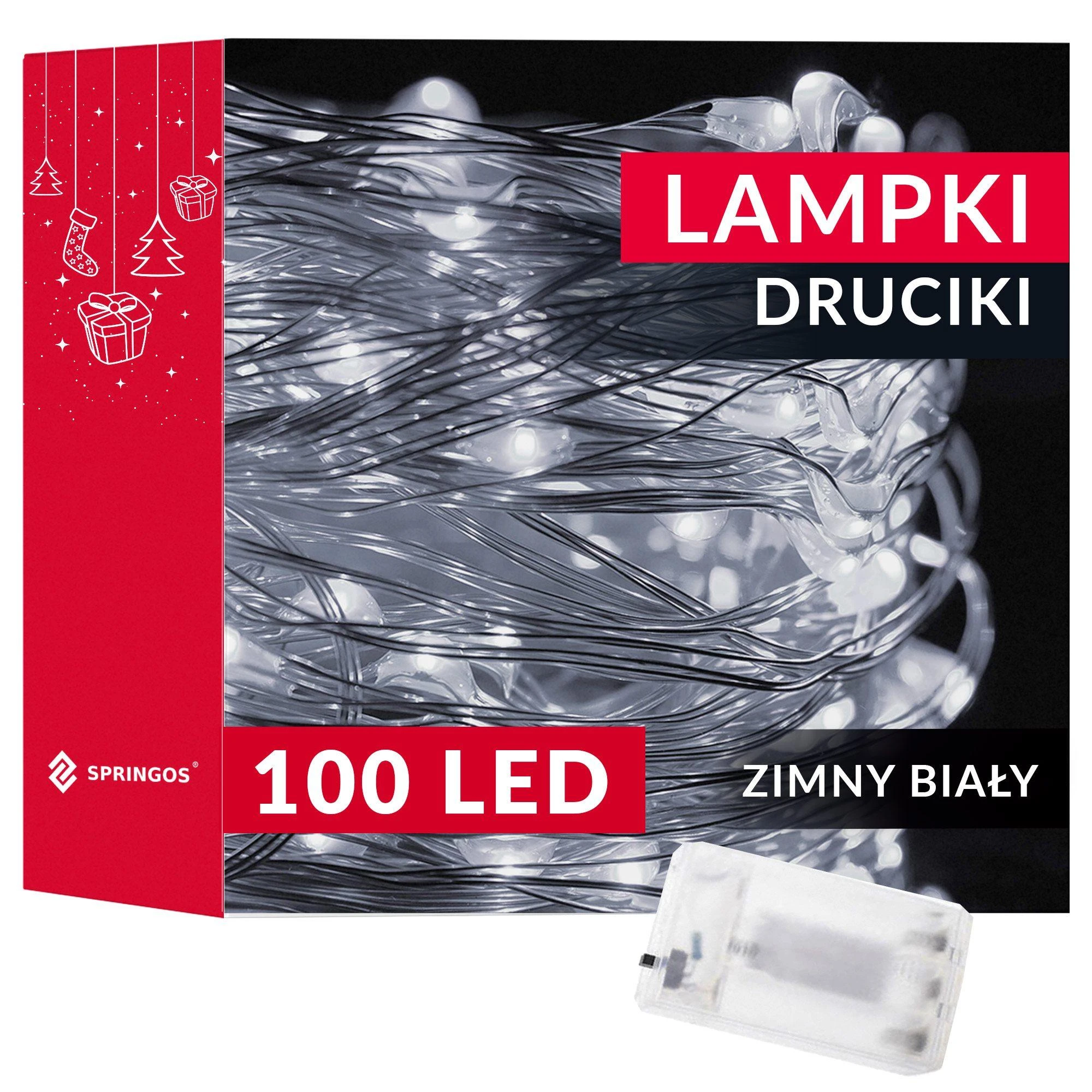 Springos Kalėdinės lemputės su šaltai balta šviesa, 100 LED, 9,9 m