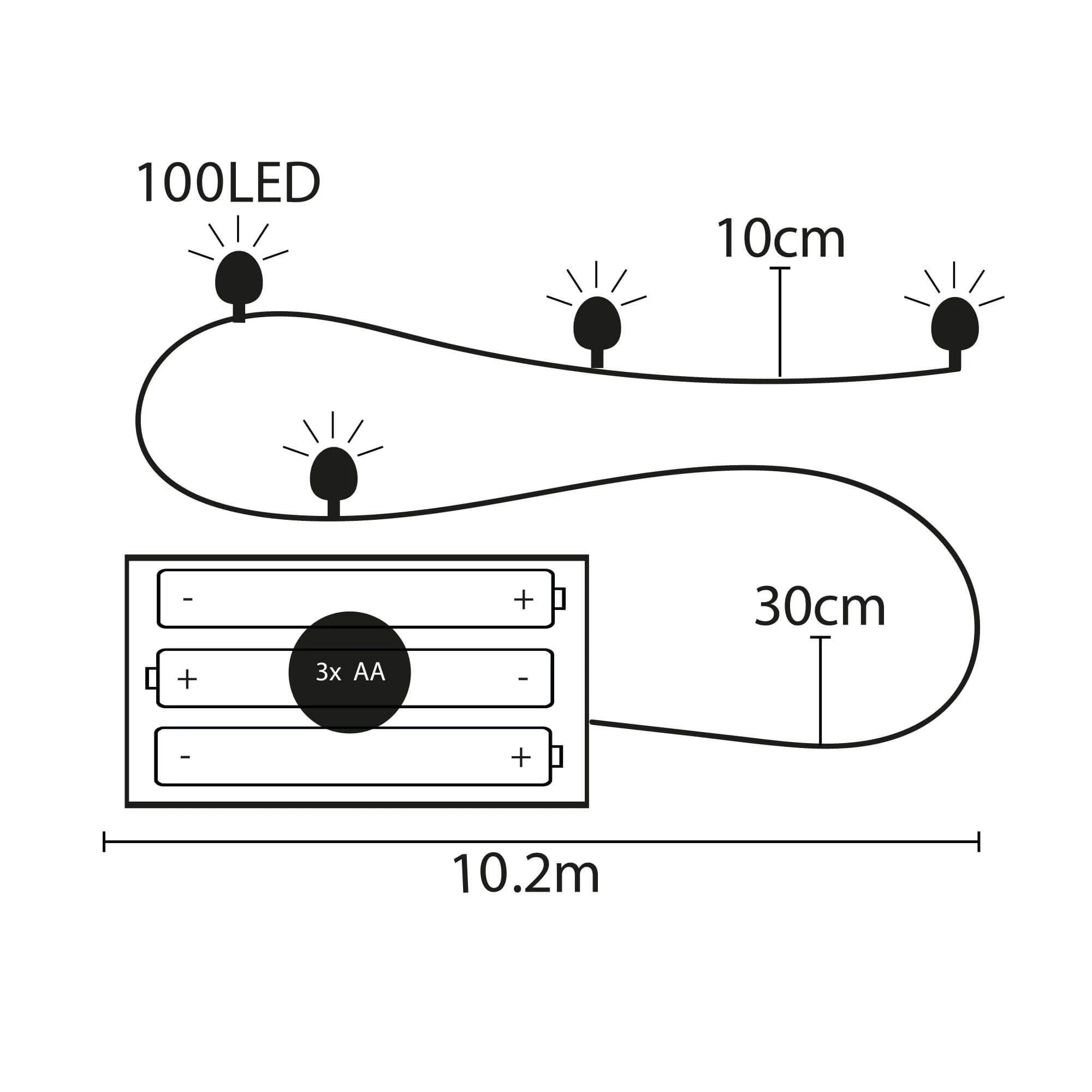 Kalėdų girlianda Springos CL0103 9,9 m, 100 LED, mėlyna