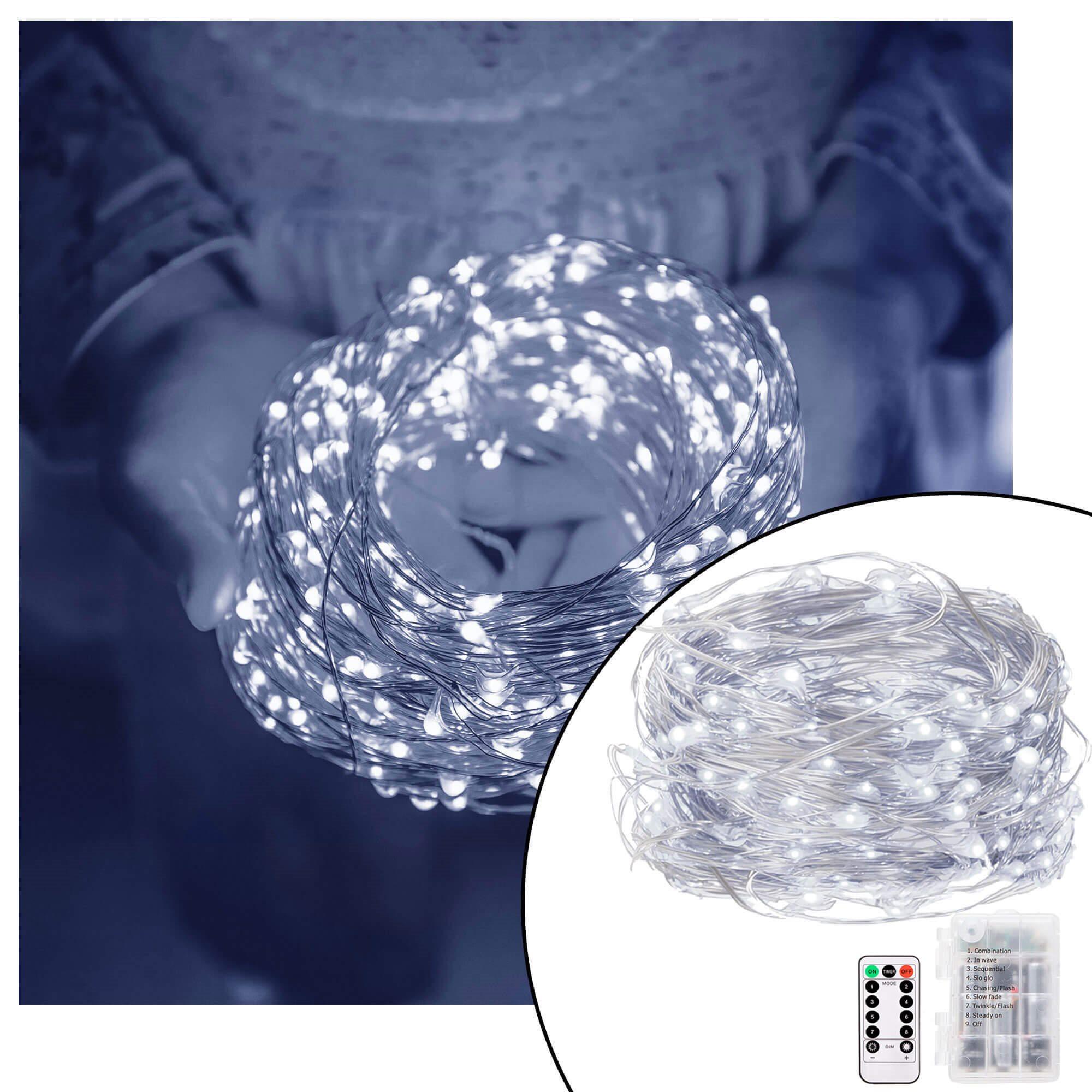 Springos Dekoratyvinė LED girlianda su 50 šaltai baltų mikro lempučių