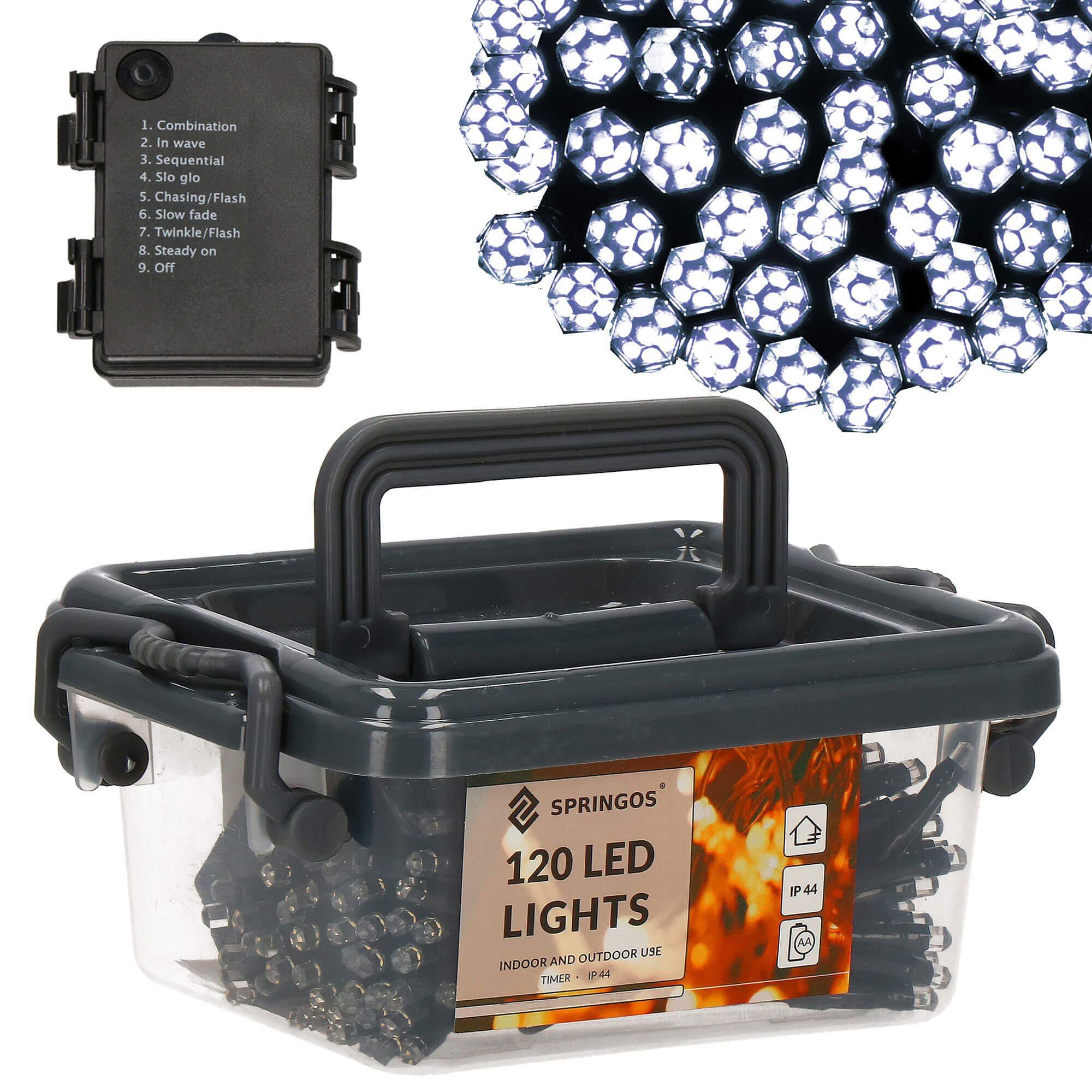 Girlianda Springos 120 LED, šaltai balta, 9 m