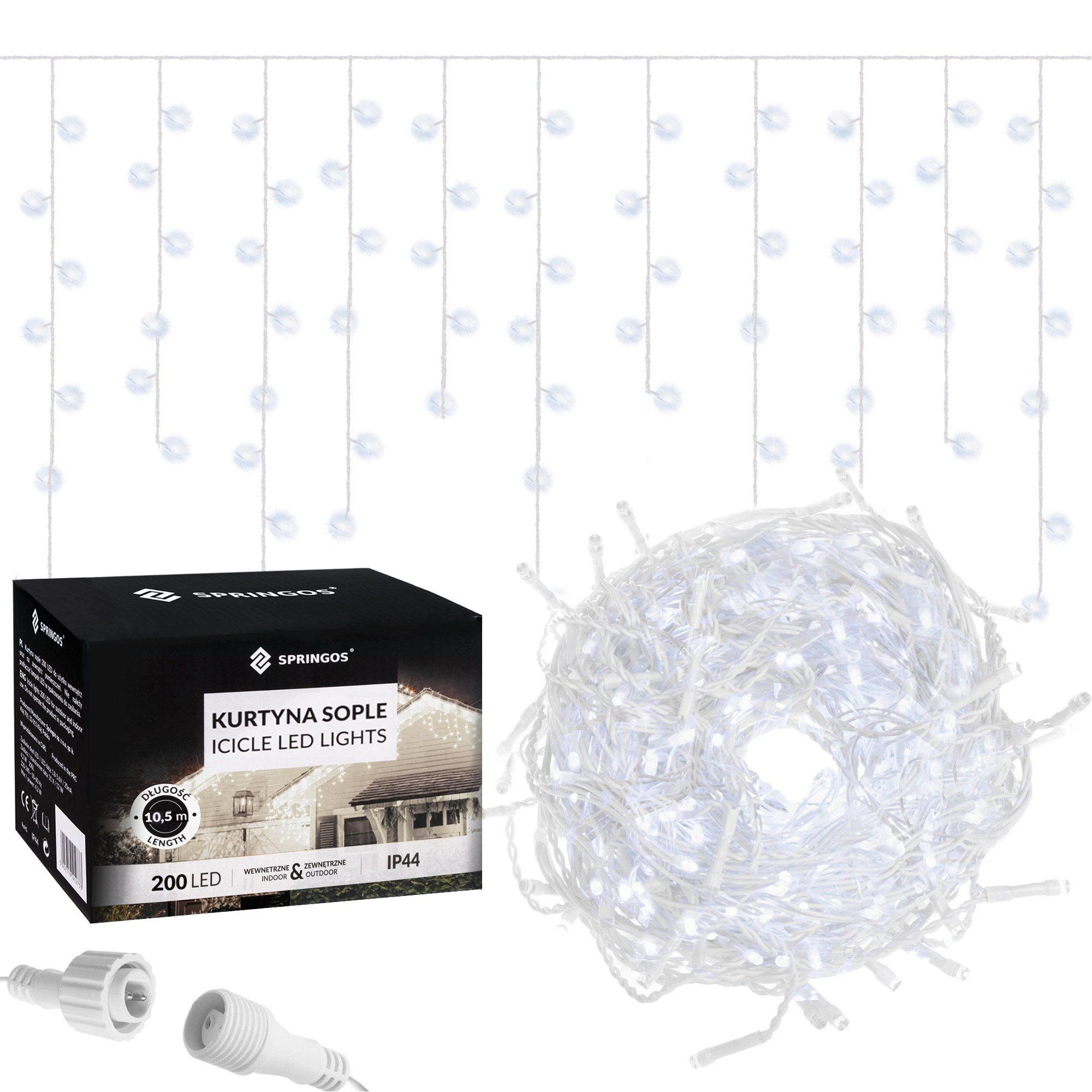Springos Kalėdinė girlianda su varvekliais, 200 LED, 8 m