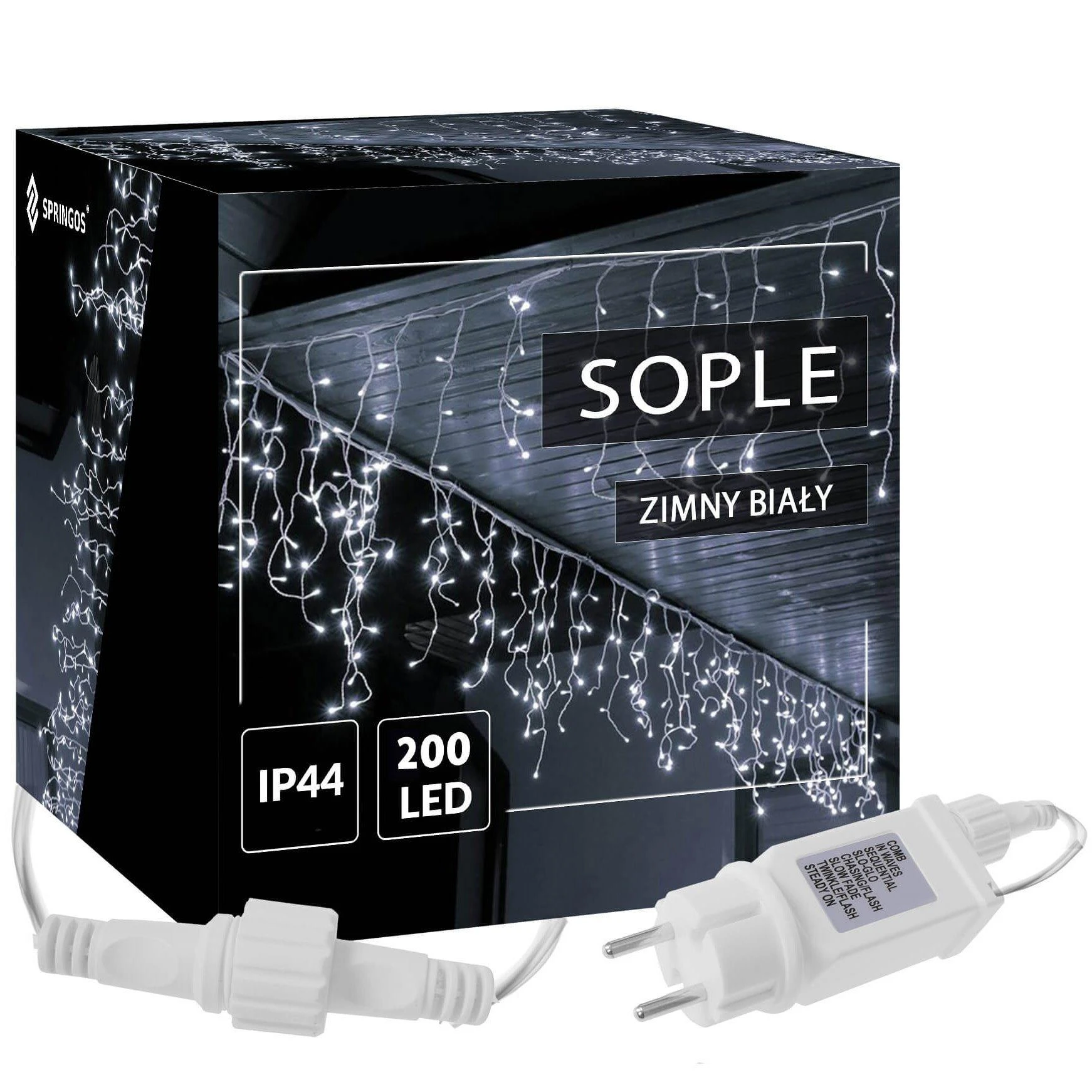 Springos Kalėdinė girlianda su varvekliais, 200 LED, 8 m