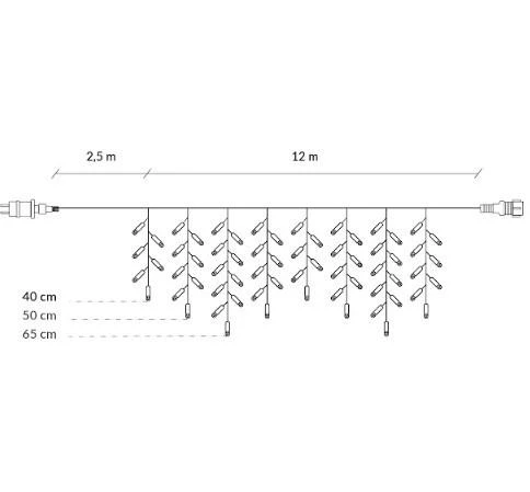 Springos Kalėdinė girlianda su 300 mikro LED, šalta balta, ilgis 12 m