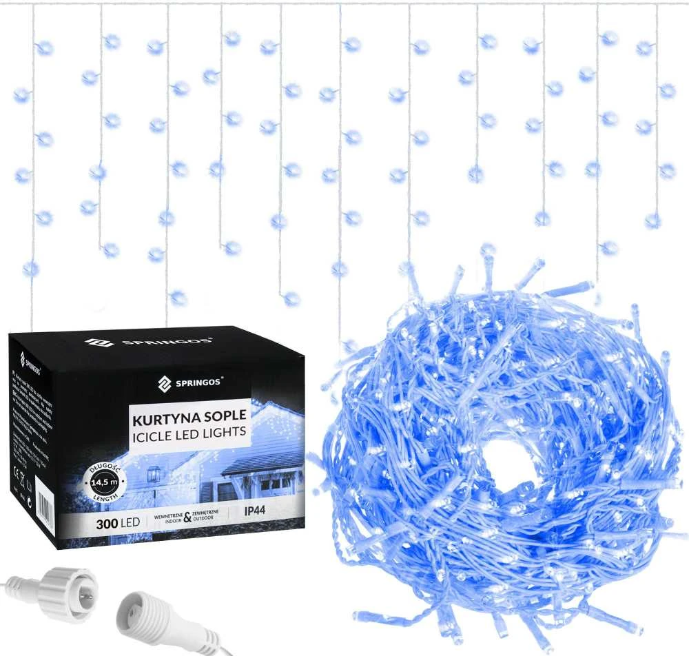 Springos Mėlyna LED girlianda varvekliai 300 LED