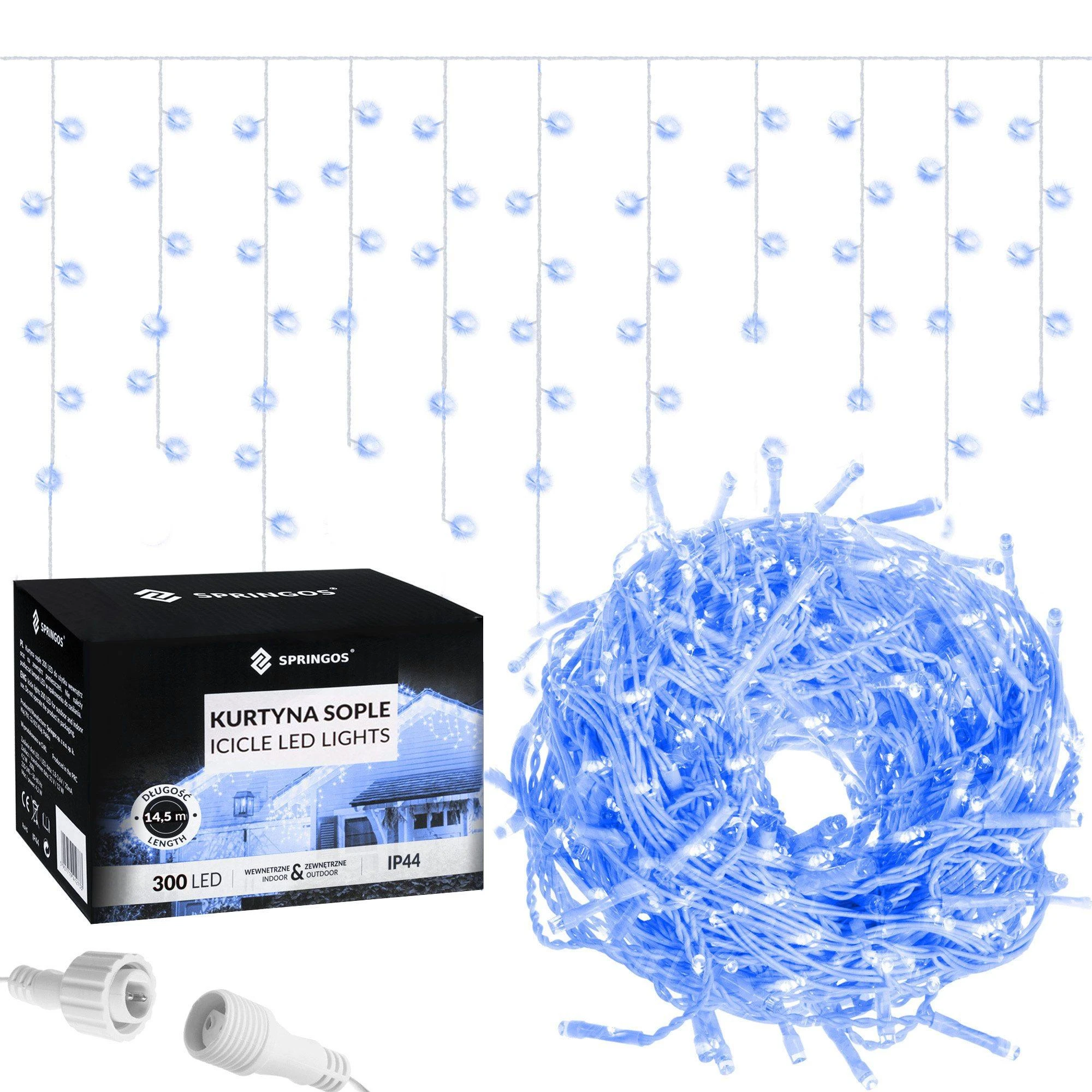 Springos Mėlyna LED girlianda varvekliai 300 LED