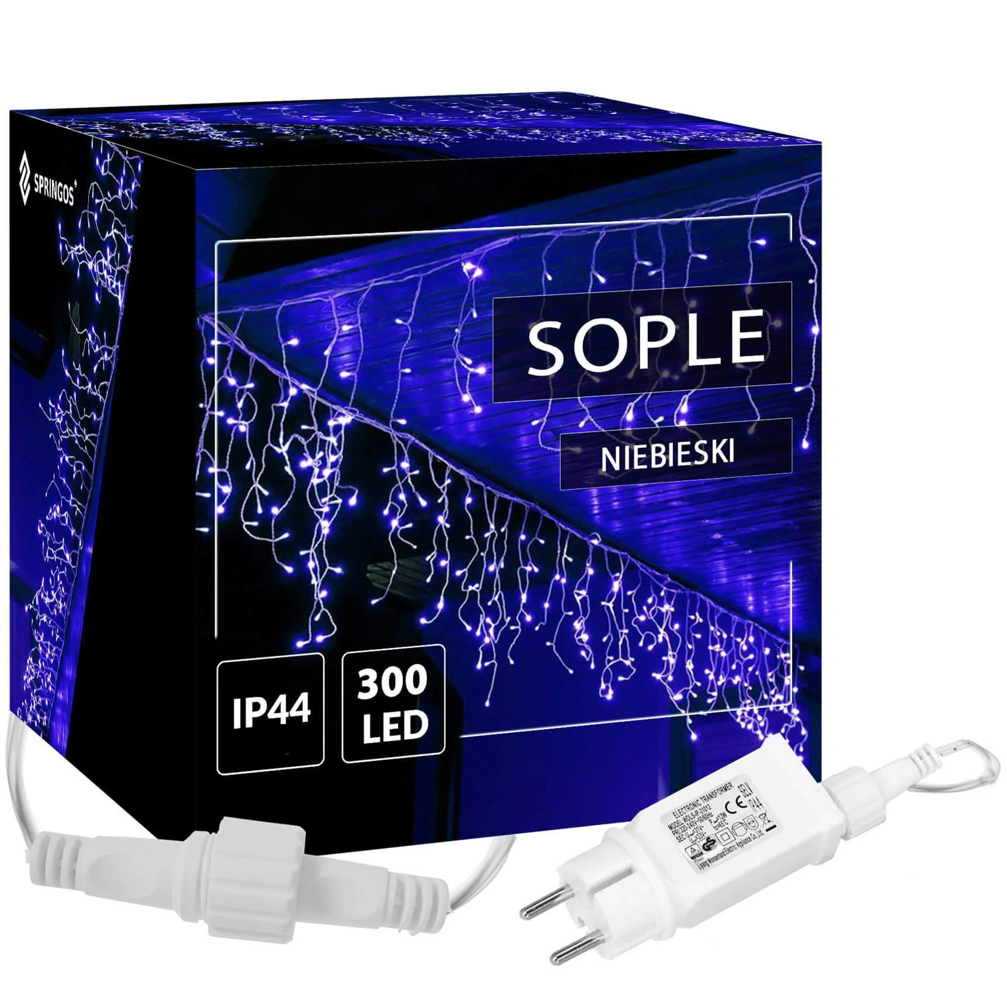 Springos Mėlyna LED girlianda varvekliai 300 LED