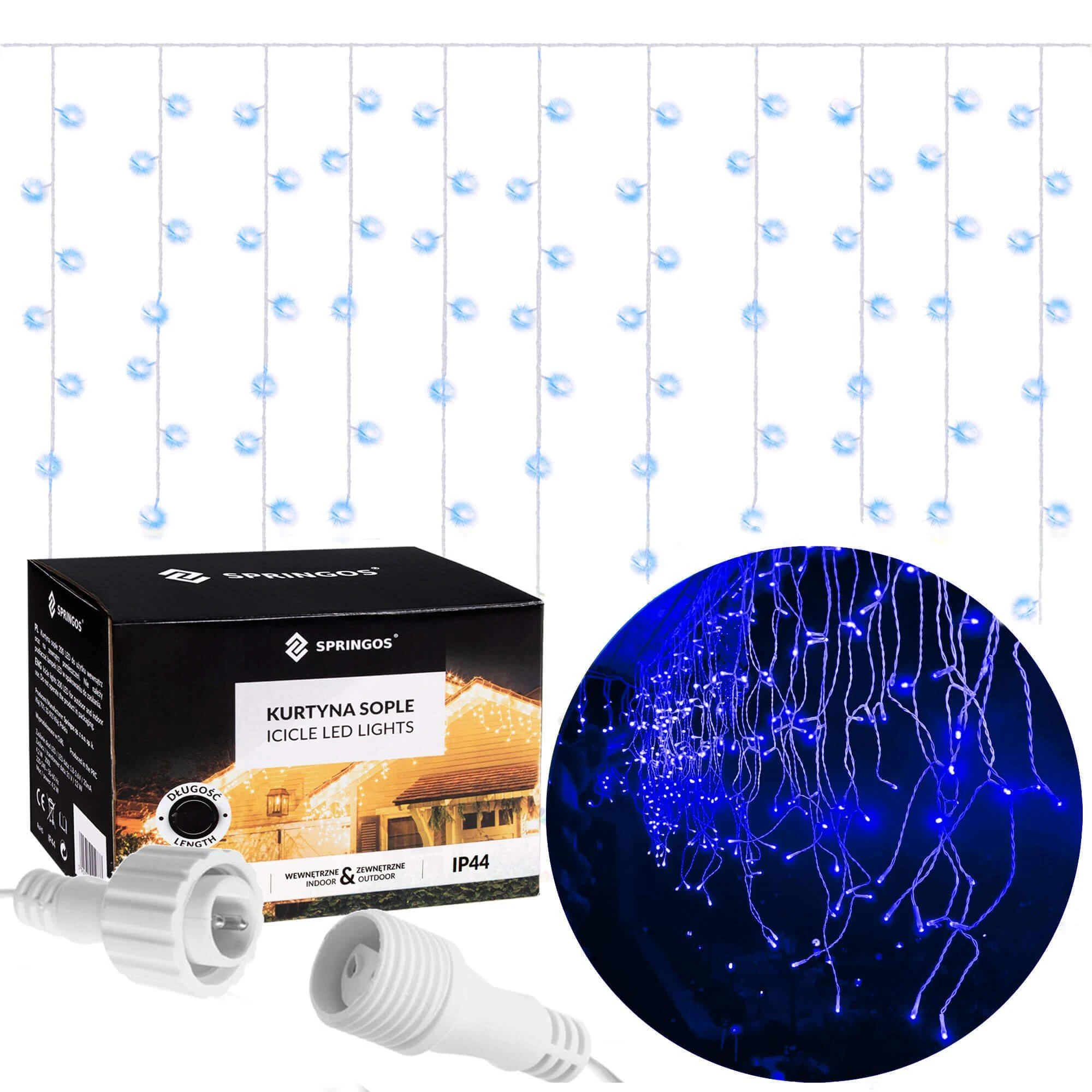 Springos Mėlyna LED girlianda varvekliai 300 LED