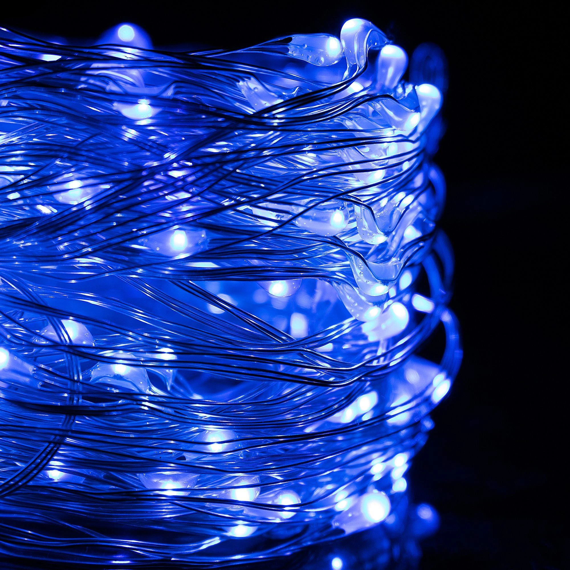 Springos Kalėdų eglutės girlianda su 300 LED lempučių, mėlyna