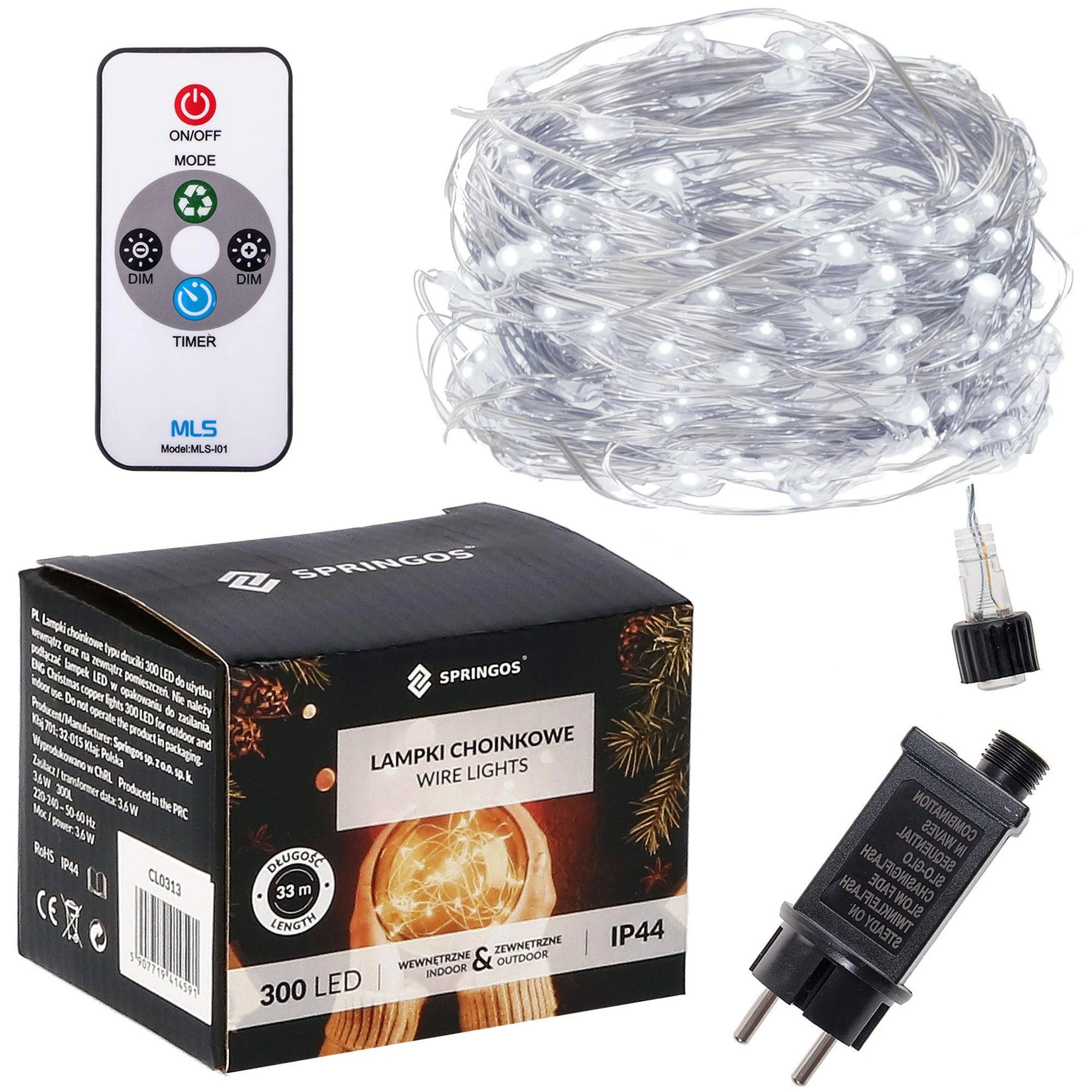 Kalėdinės lemputės Springos CL0313, 300 LED, 30 m, šaltai balta