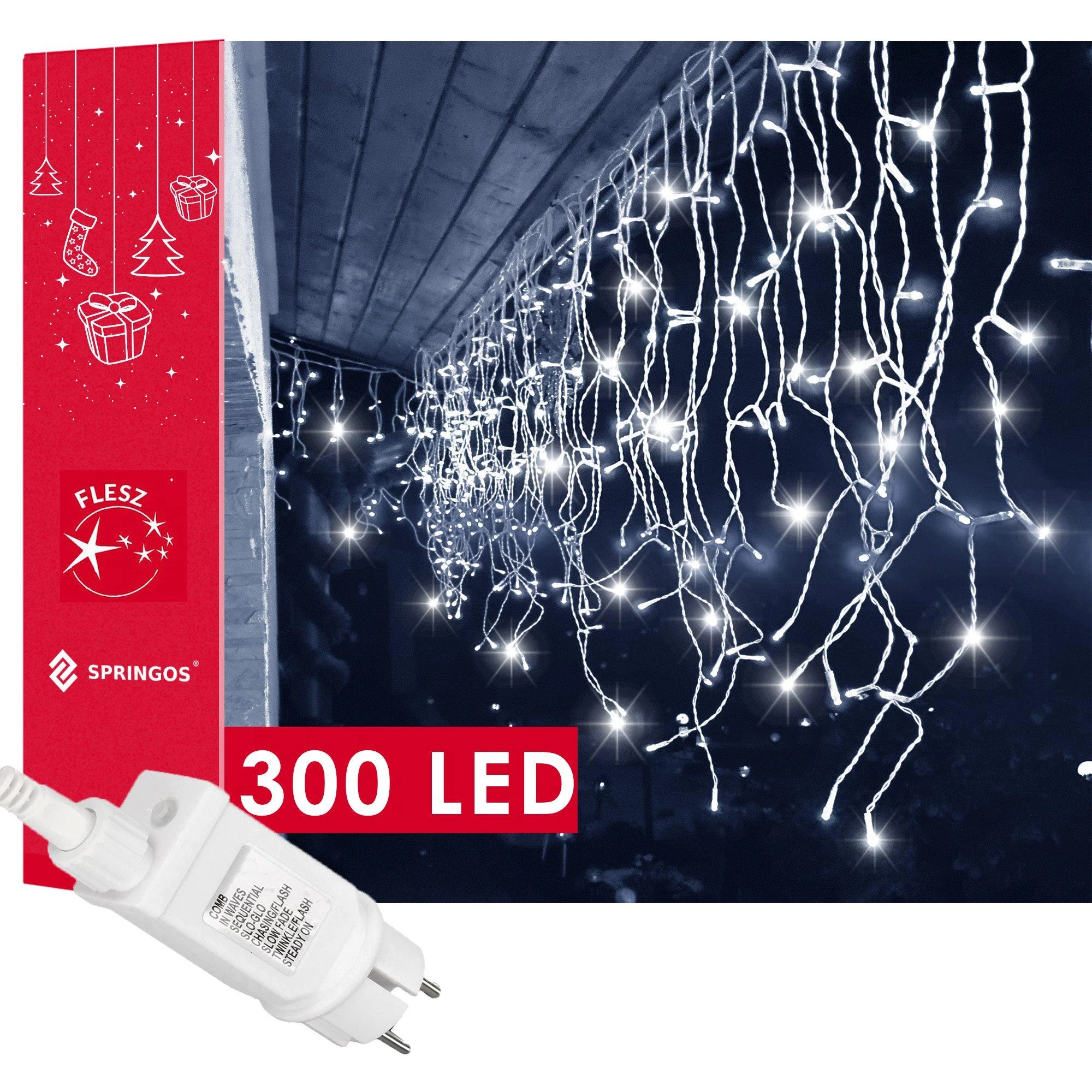 Springos Šventinė LED girlianda su blykstės efektu, 12 m, 300 LED