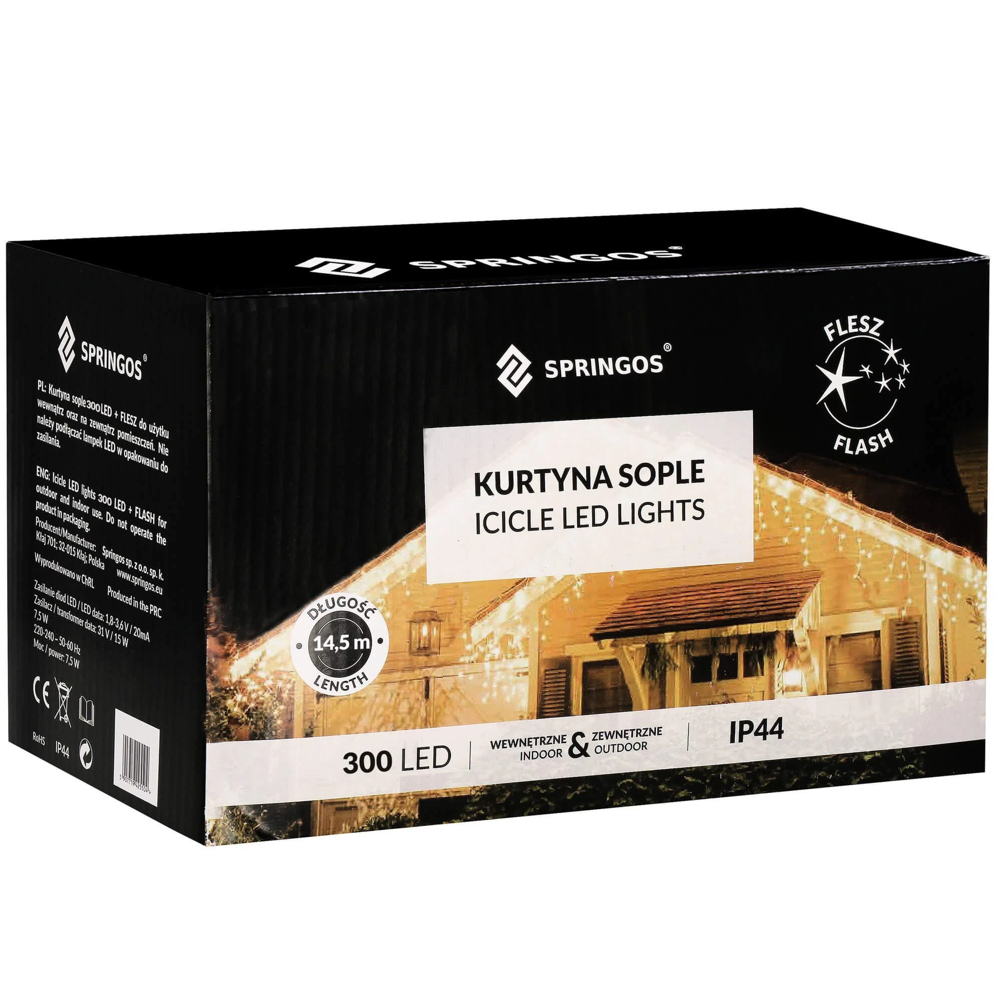 Springos Šventinė LED girlianda su blykstės efektu, 12 m, 300 LED