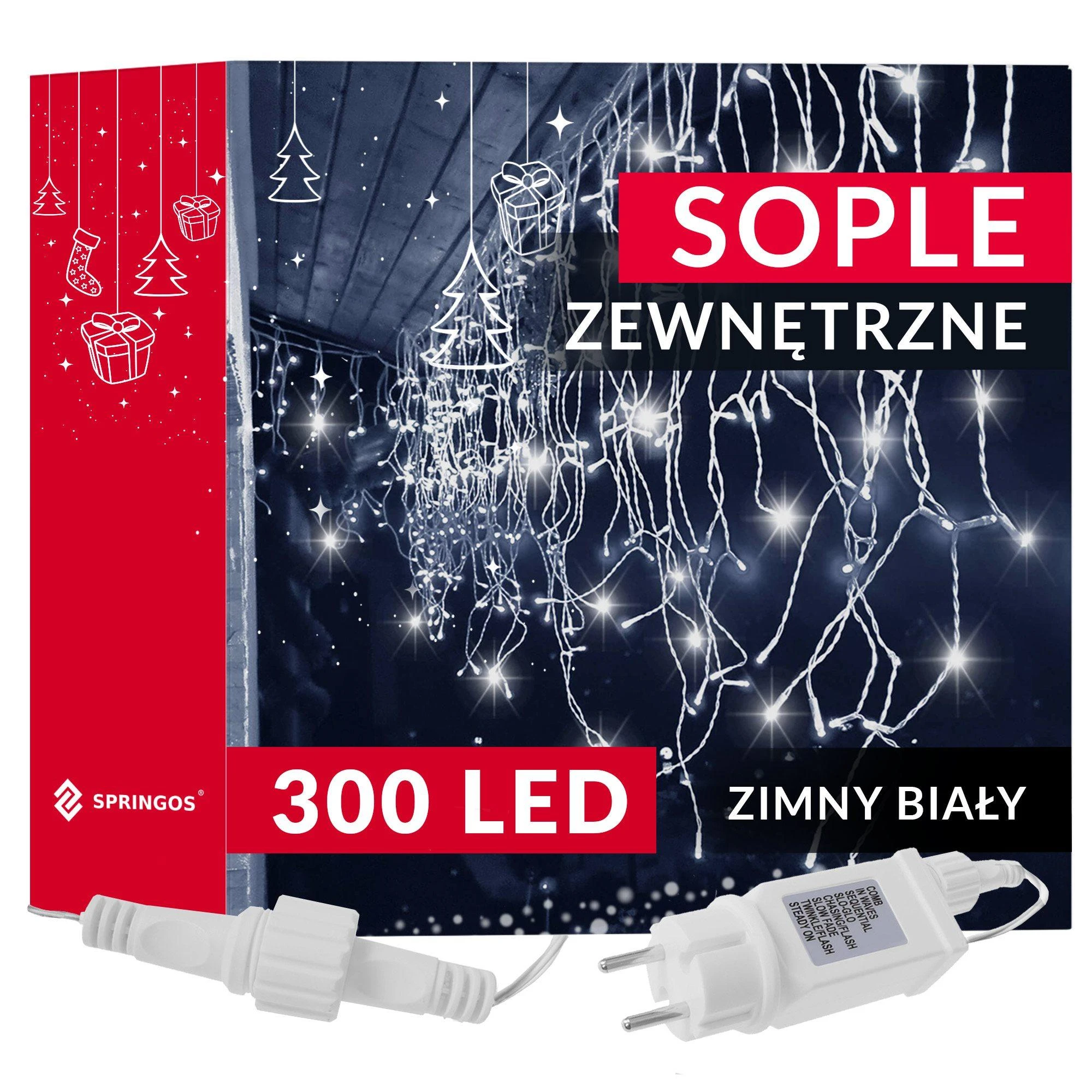 Springos Šventinė LED girlianda su blykstės efektu, 12 m, 300 LED
