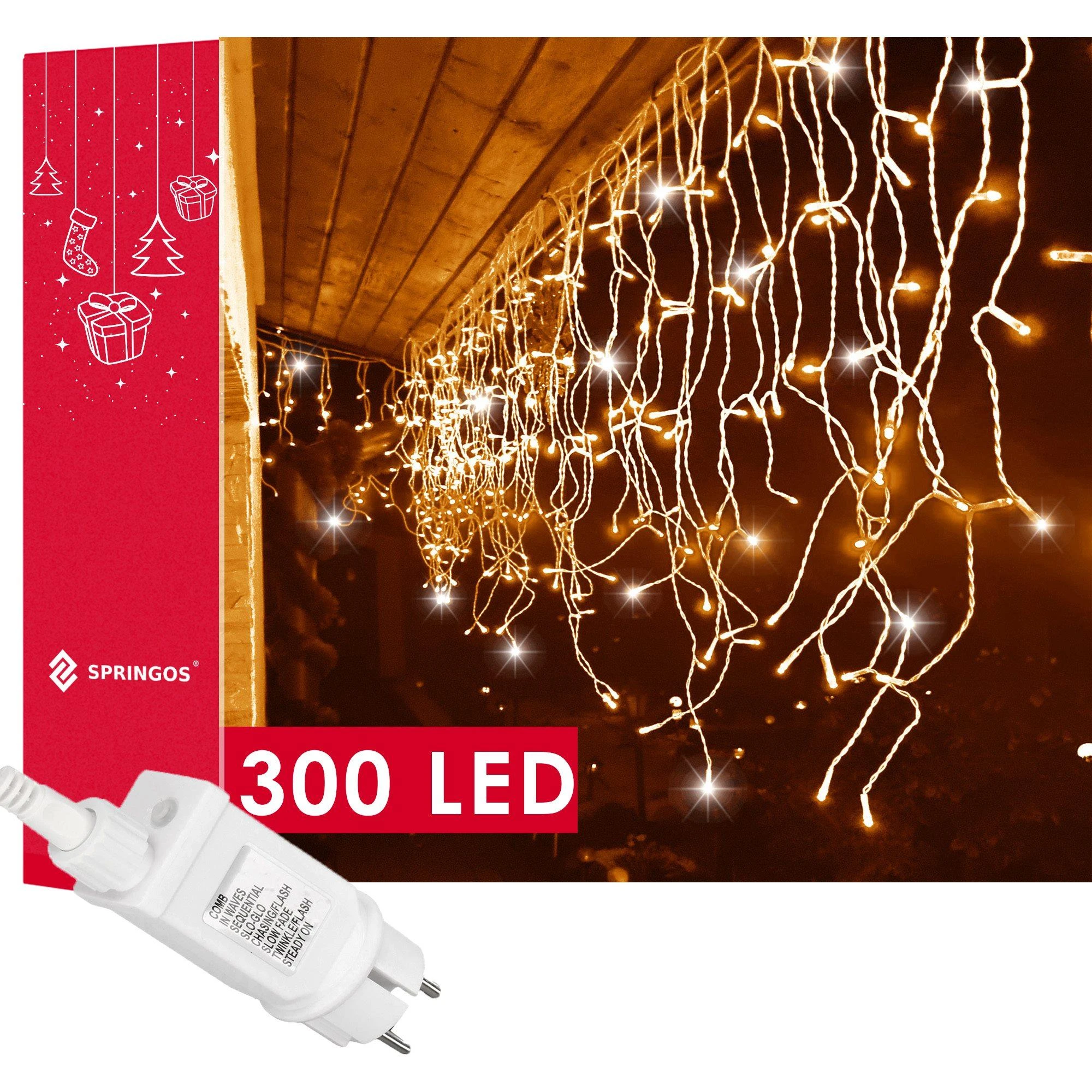 Springos LED girlianda varvekliai ICINIC 300 LED, IP44 klasė