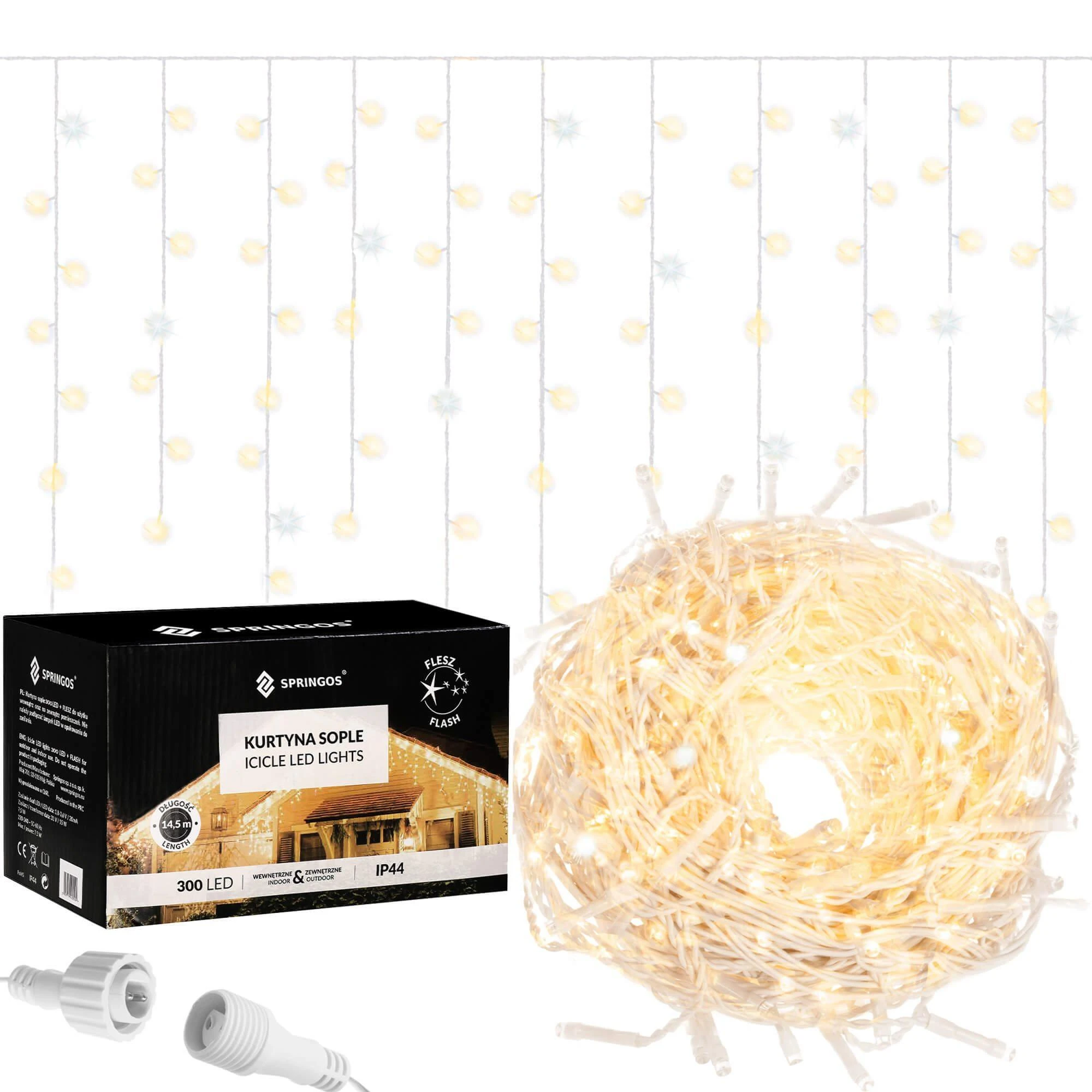 Springos LED girlianda varvekliai ICINIC 300 LED, IP44 klasė