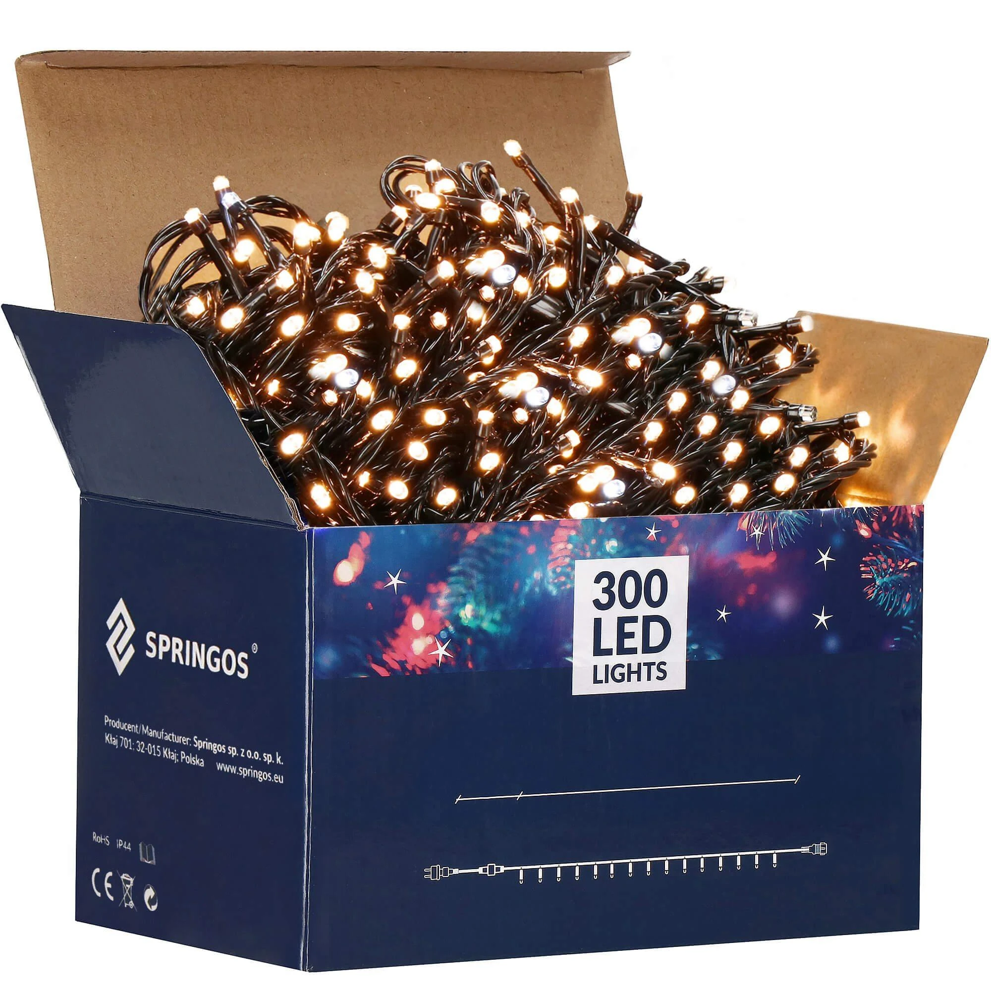 Springos kalėdinės girliandos 300 LED, 25,5 m