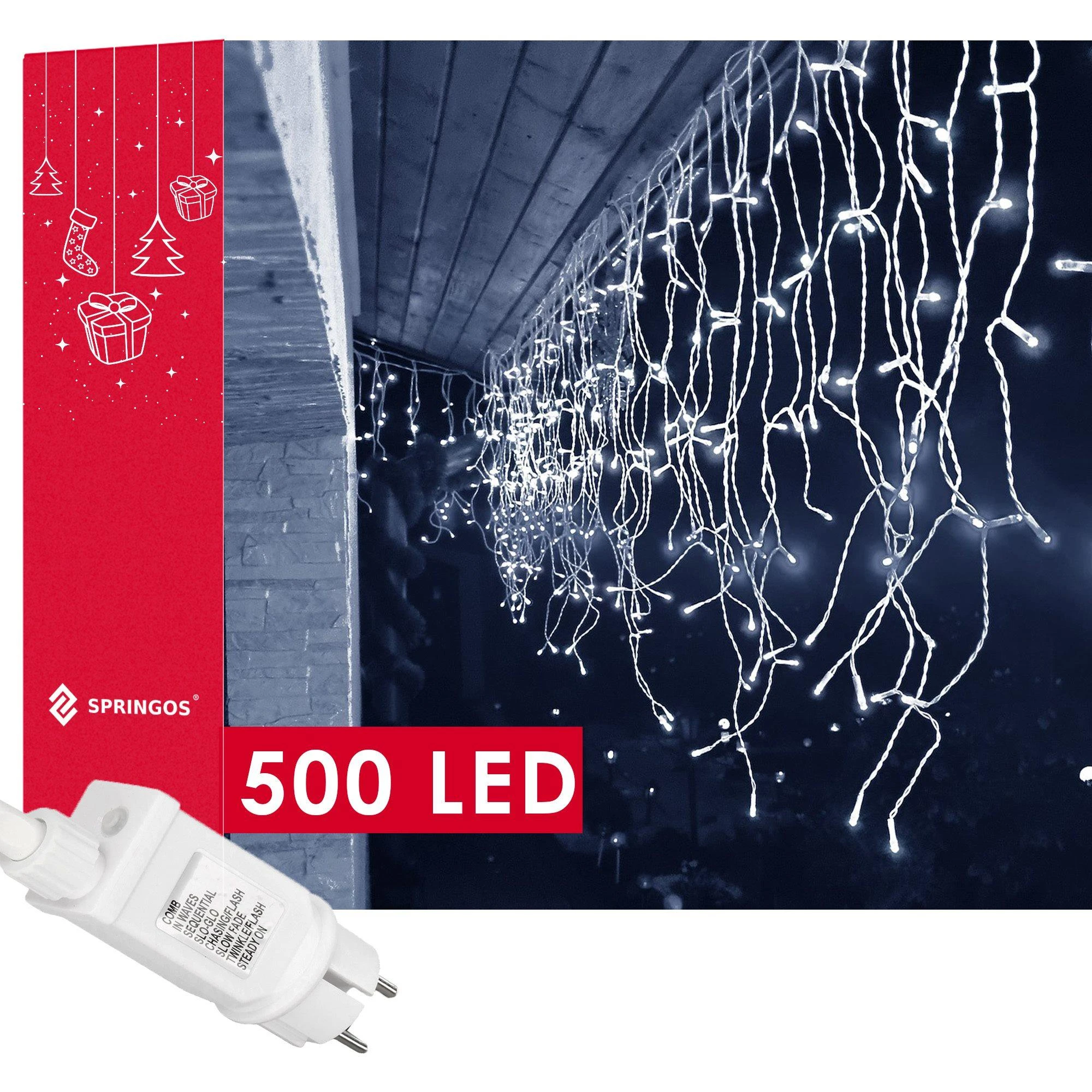 Kalėdinės lemputės Springos 500 LED su 8 funkcijomis