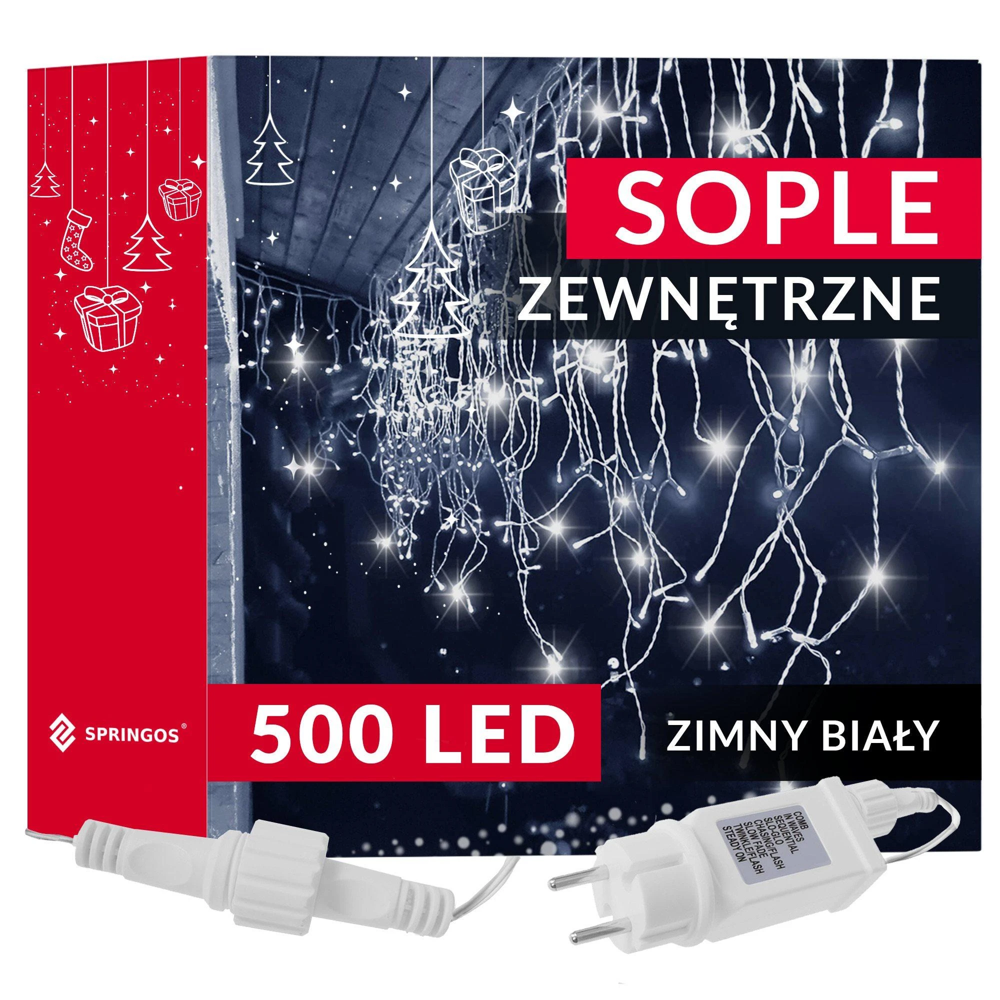 Kalėdinės lemputės Springos 500 LED su 8 funkcijomis