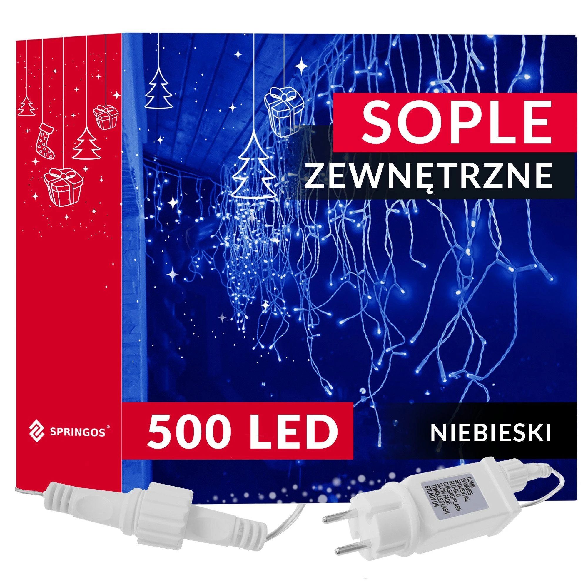 Springos Kalėdinės lemputės mėlynos
