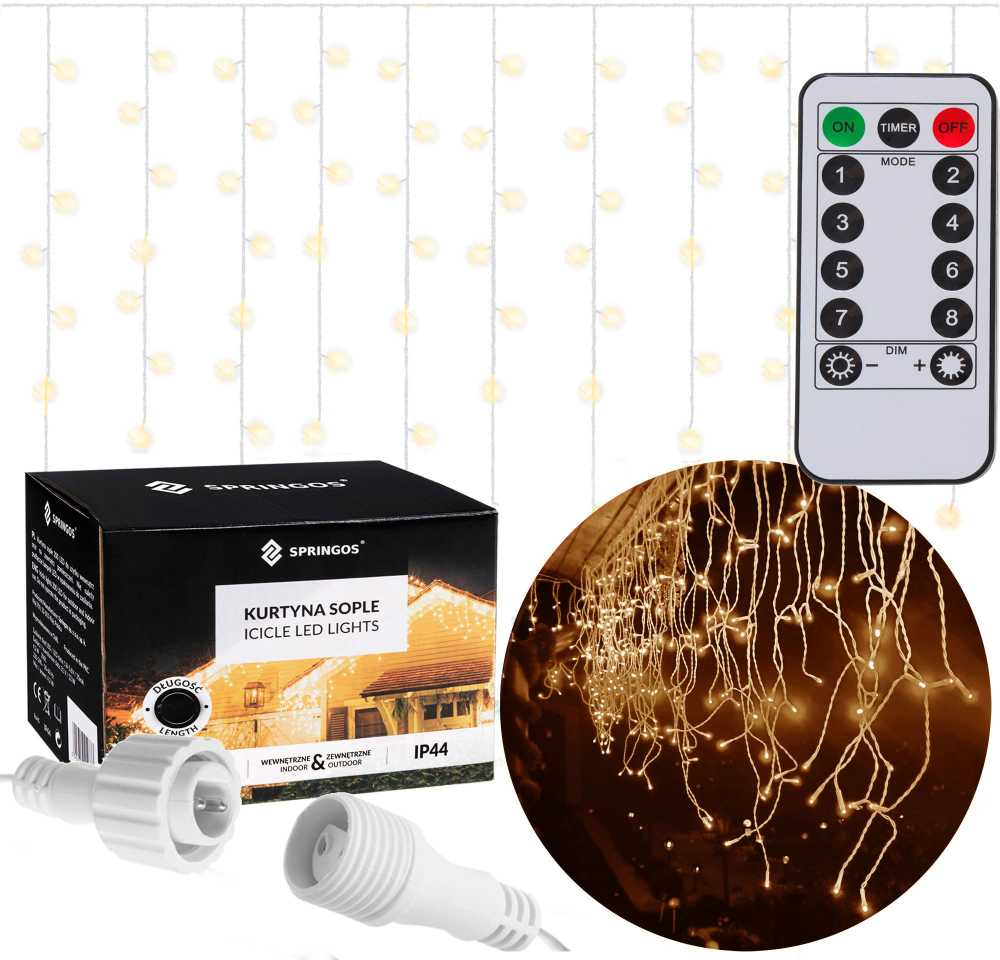 Kalėdinė girlianda Springos CL0505, 500 LED, auksinės spalvos (Pažeista pakuotė)