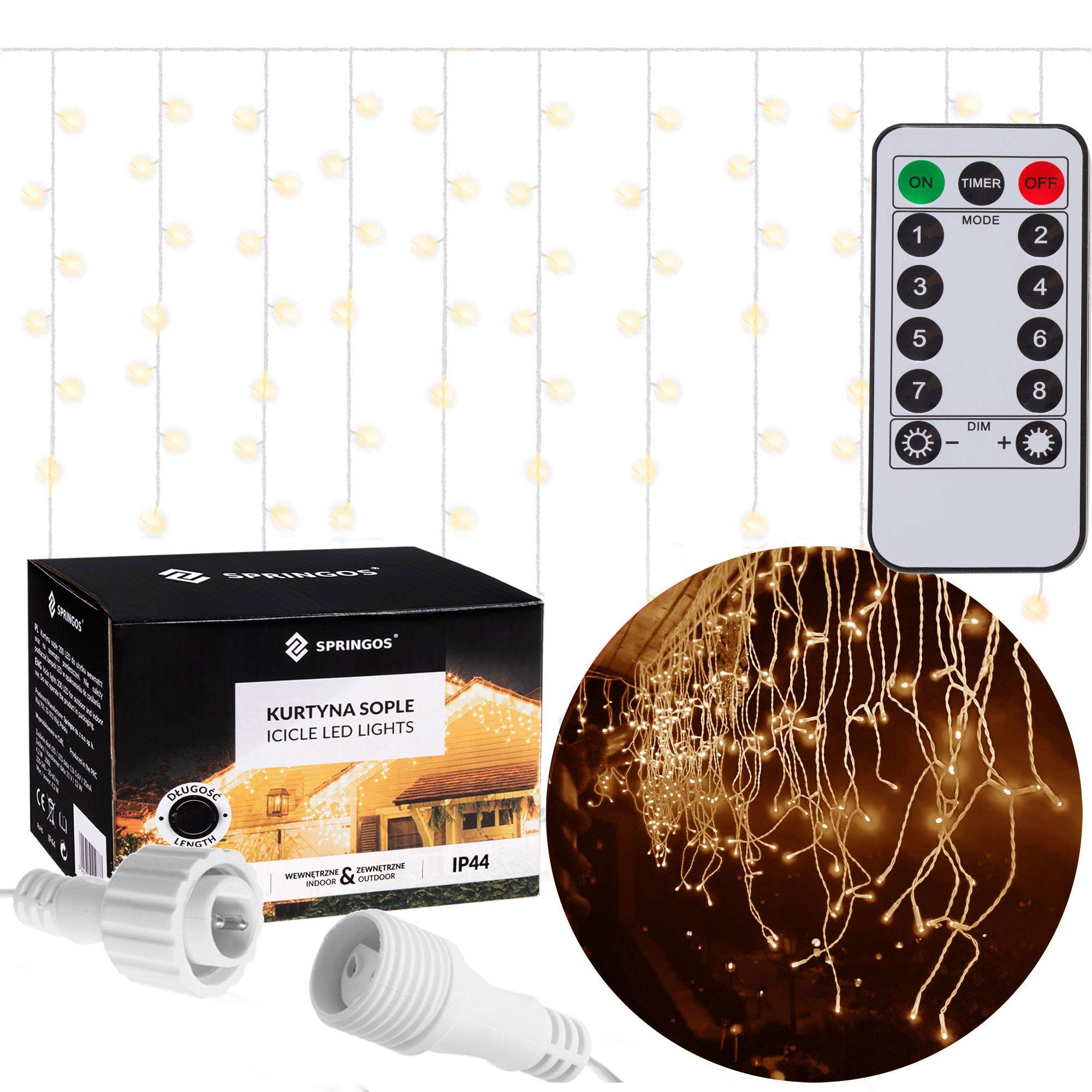 Kalėdinė girlianda Springos CL0505, 500 LED, auksinės spalvos (Pažeista pakuotė)