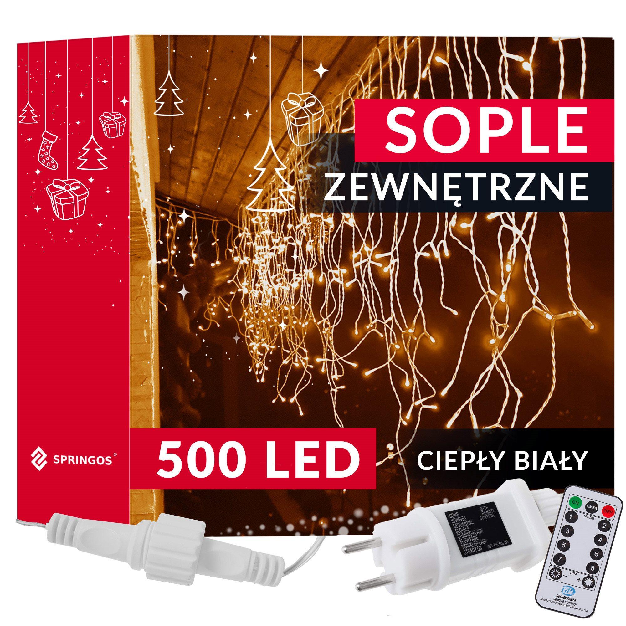 Kalėdinė girlianda Springos CL0505, 500 LED, auksinės spalvos (Pažeista pakuotė)