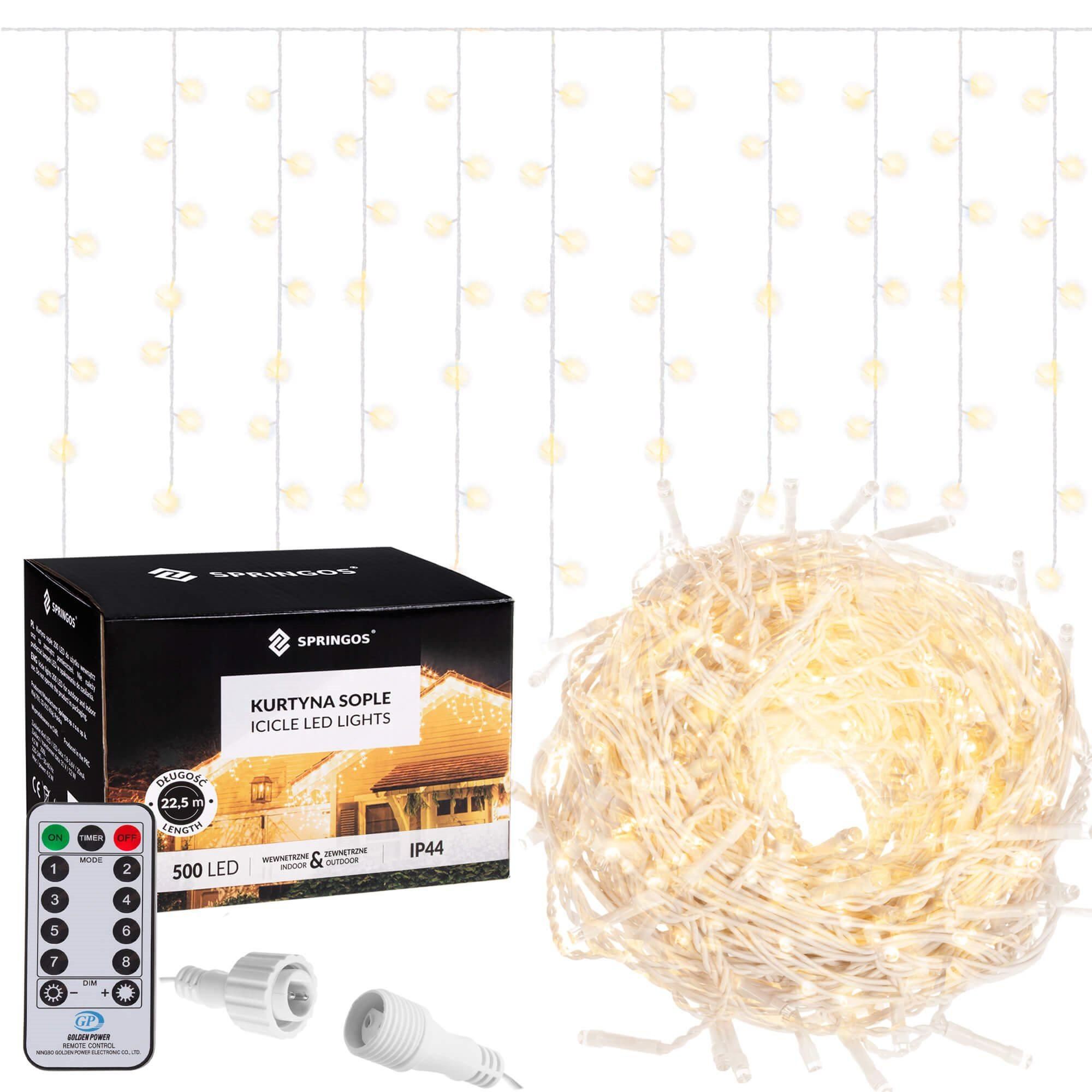 Kalėdinė girlianda Springos CL0505, 500 LED, auksinės spalvos (Pažeista pakuotė)