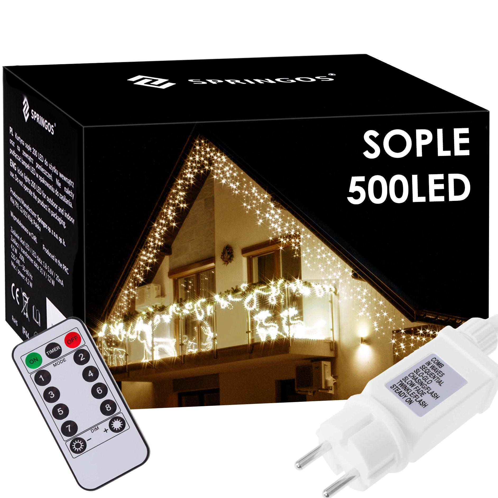 Kalėdinė girlianda Springos CL0505, 500 LED, auksinės spalvos (Pažeista pakuotė)