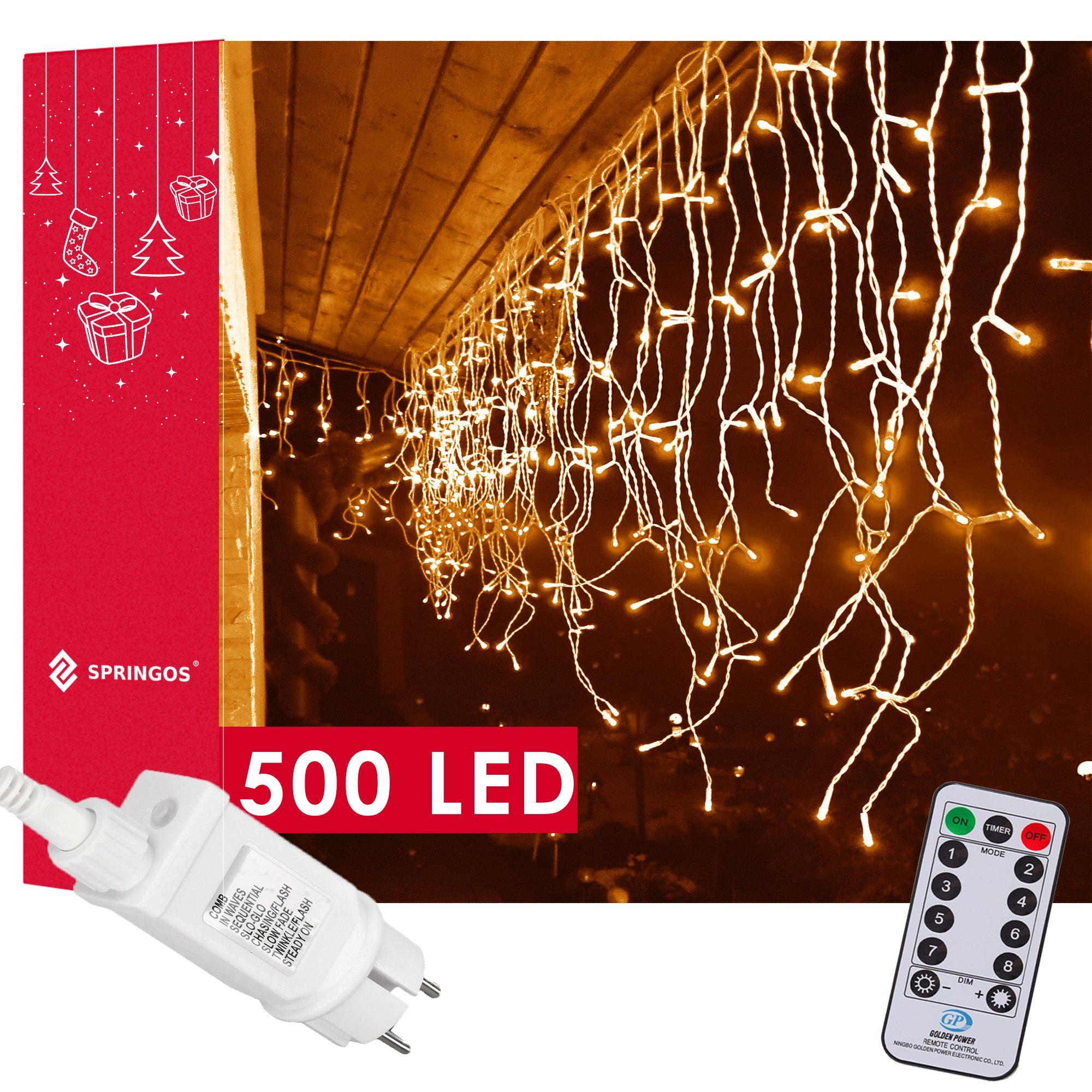 Kalėdinė girlianda Springos CL0505, 500 LED, auksinės spalvos (Pažeista pakuotė)