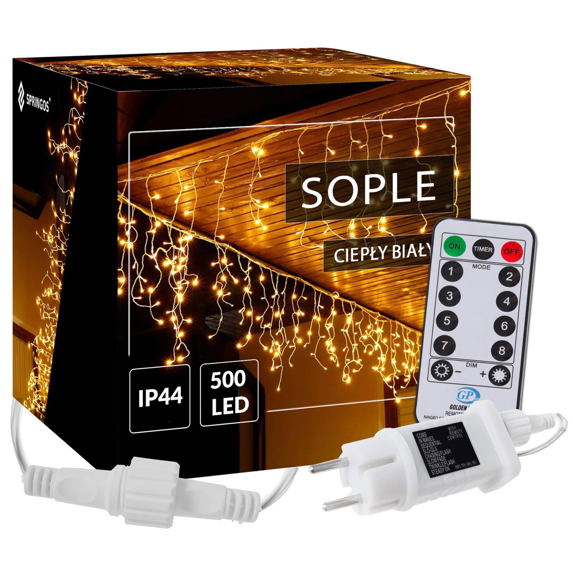 Kalėdinė girlianda Springos CL0505, 500 LED, auksinės spalvos (Pažeista pakuotė)