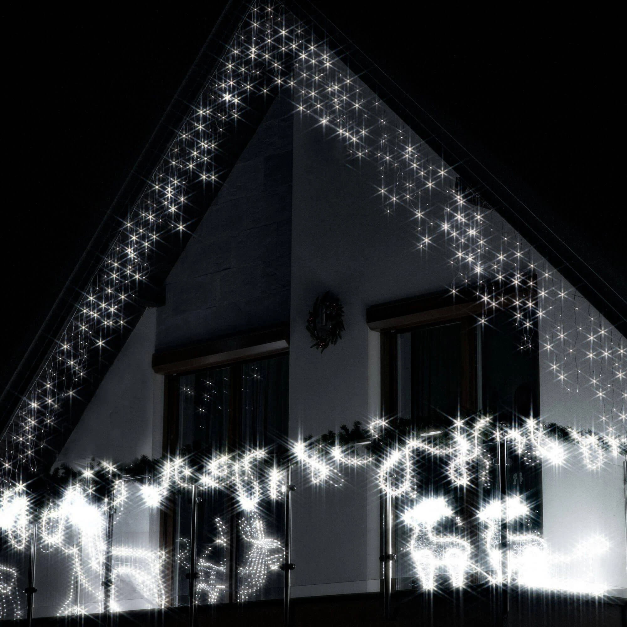 Kalėdinės lemputės Springos 500 LED, 20 m, šaltai baltos, lauko ir vidaus naudojimui