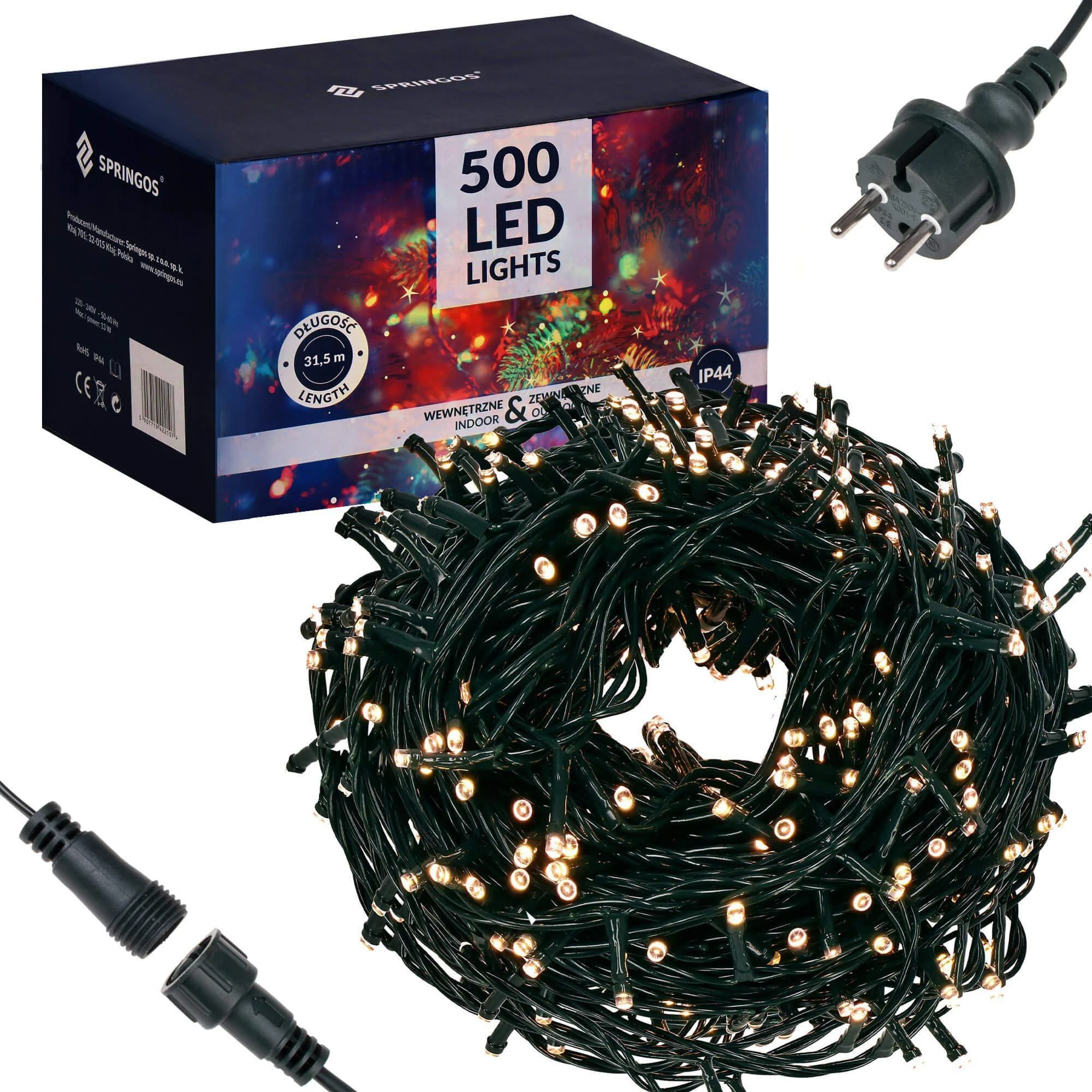 Kalėdinės girliandos Springos 500 LED 31,5 m šiltai baltos