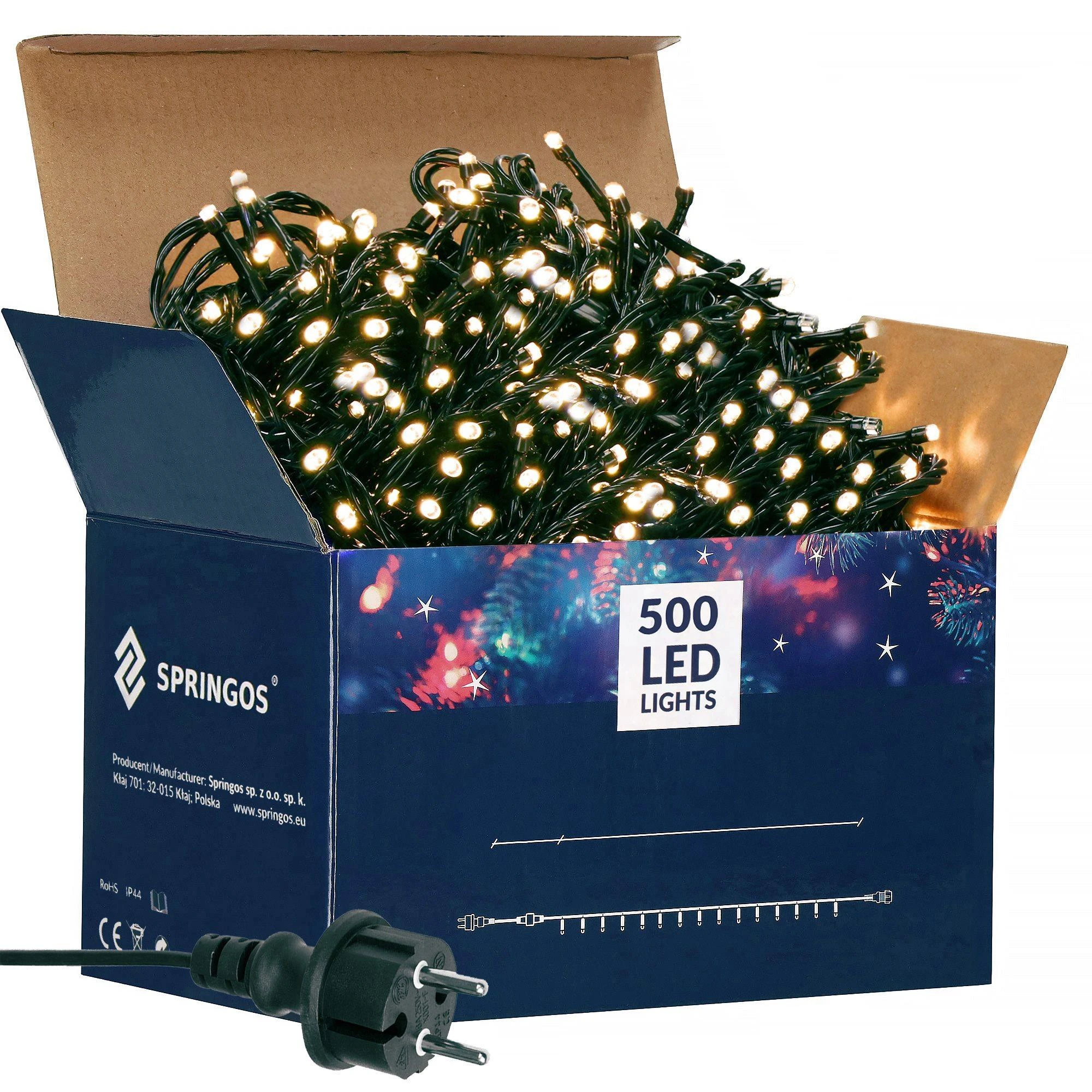 Kalėdinės girliandos Springos 500 LED 31,5 m šiltai baltos